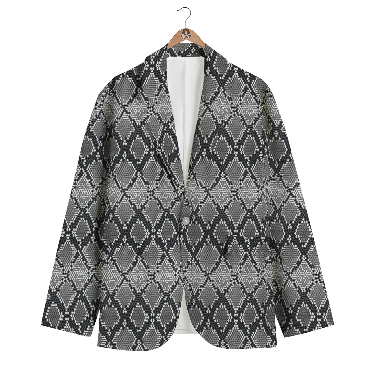 Python Skin Snakeskin Pattern Print Men's Blazer-grizzshop