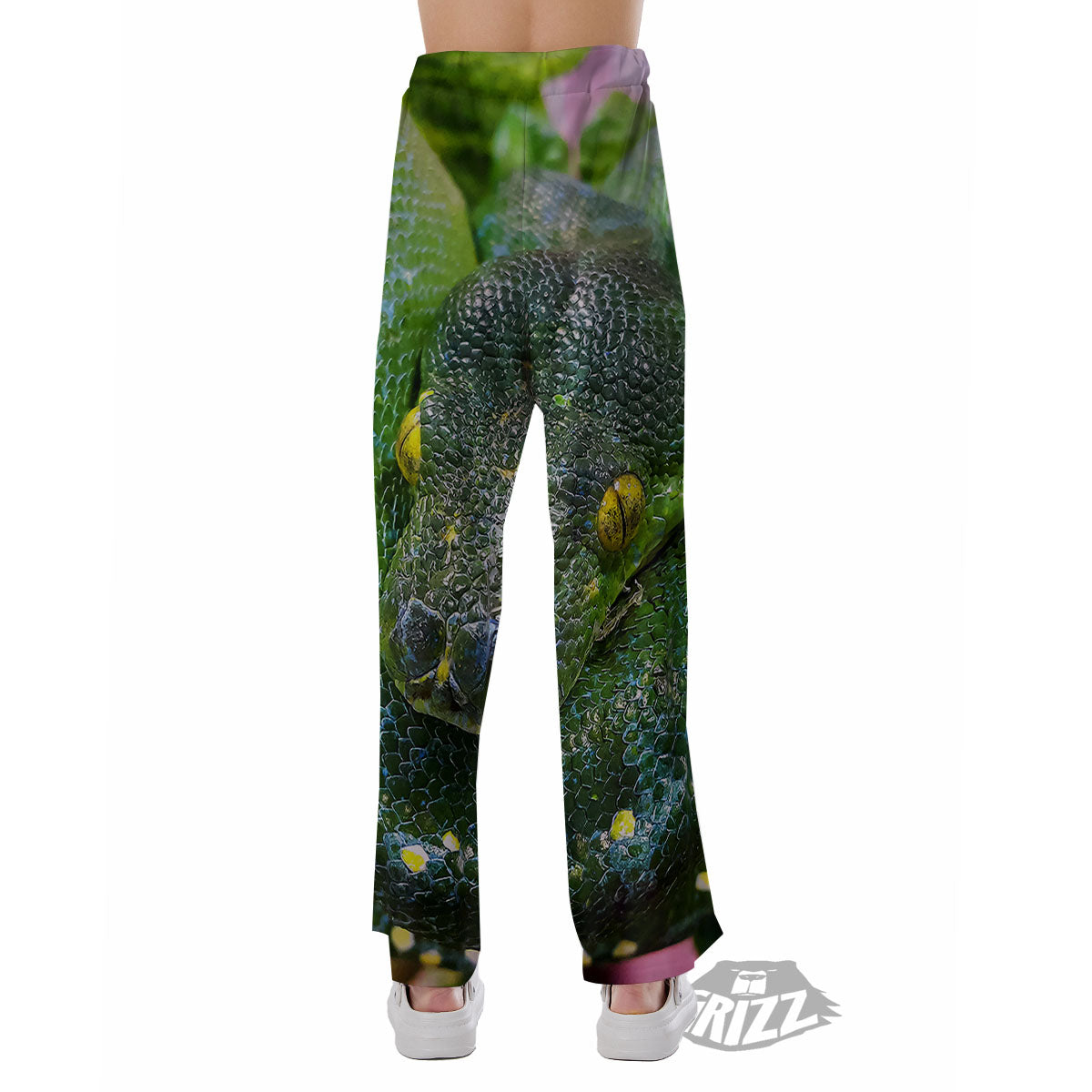 Python Snake Green Reticulated Print Pajama Pants-grizzshop
