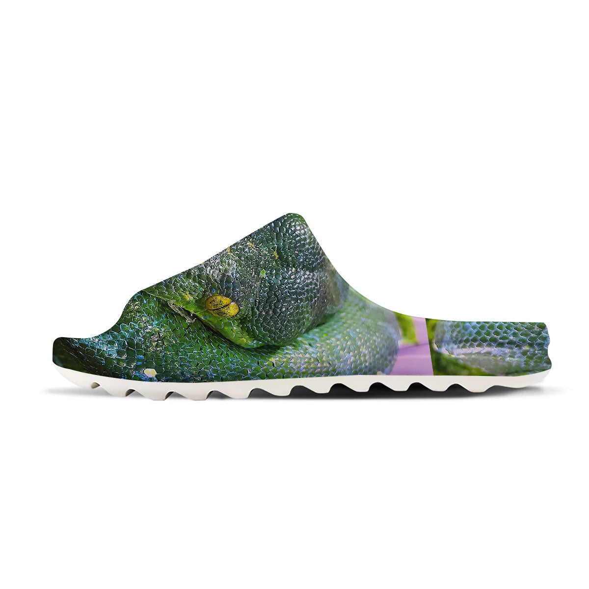 Python Snake Green Reticulated Print Sandals-grizzshop