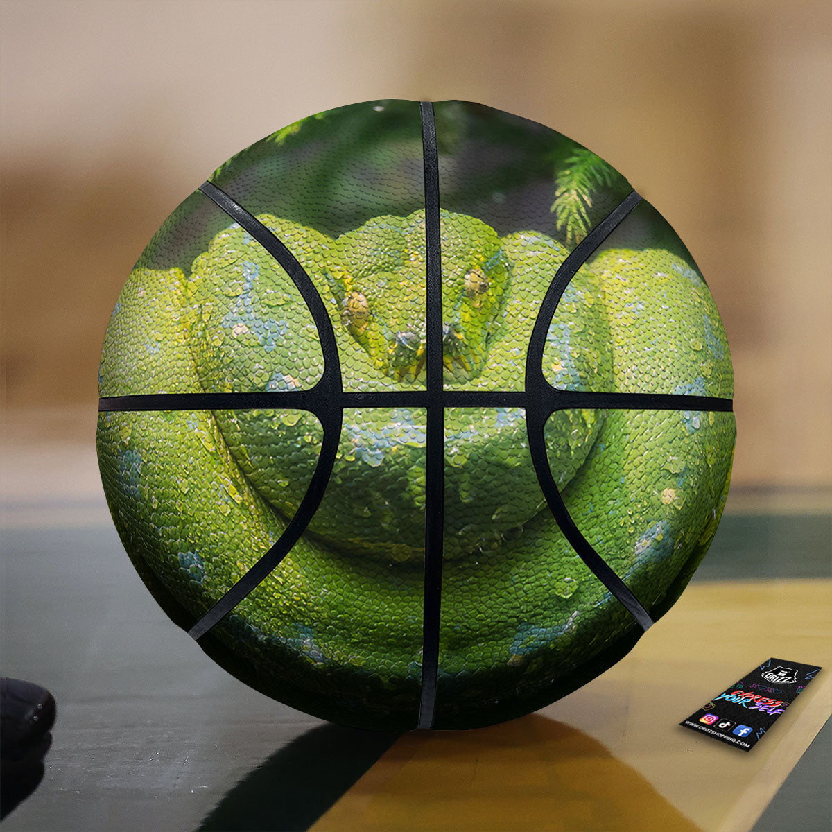 Python Snake Green Tree Print Basketball-grizzshop