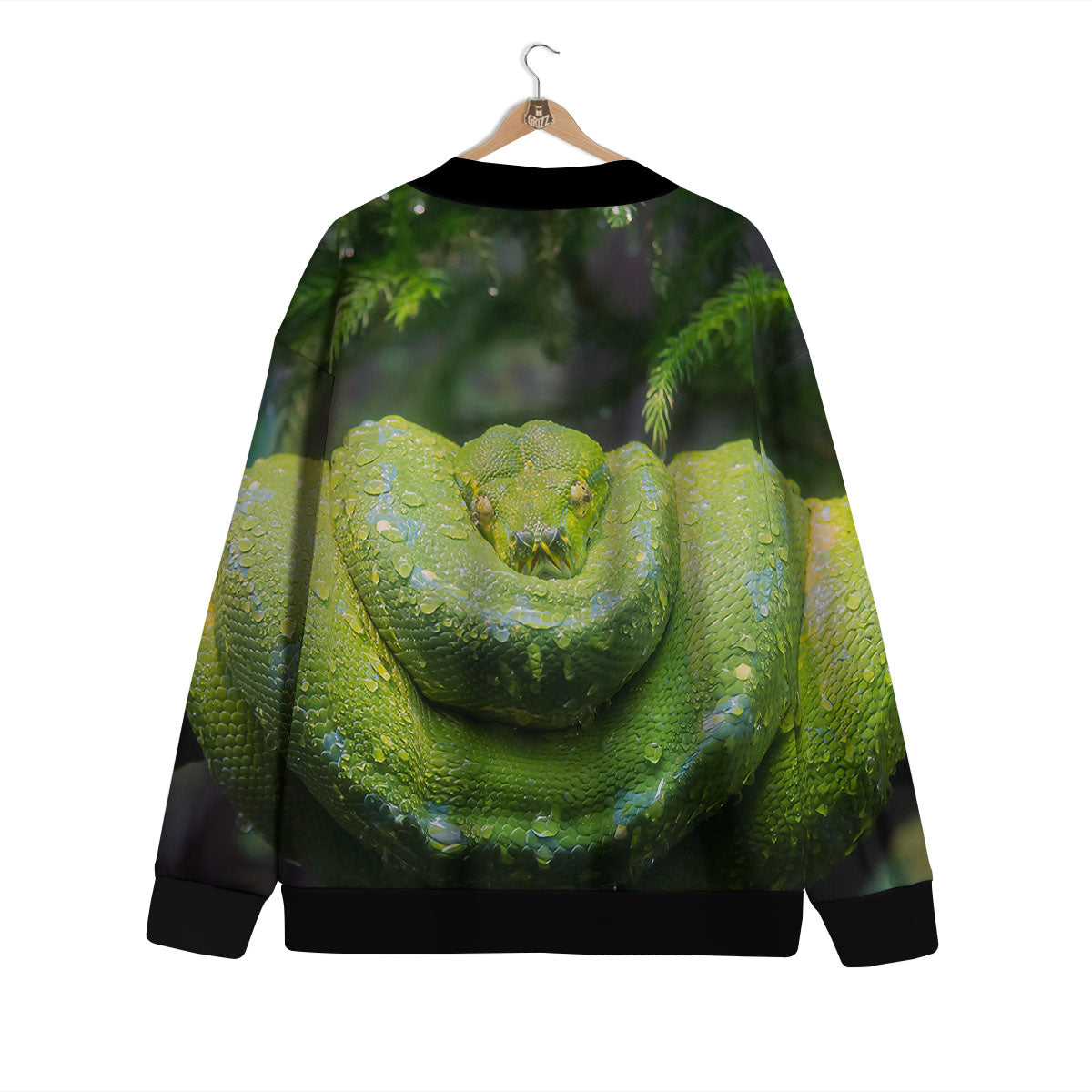 Python Snake Green Tree Print Cardigan-grizzshop