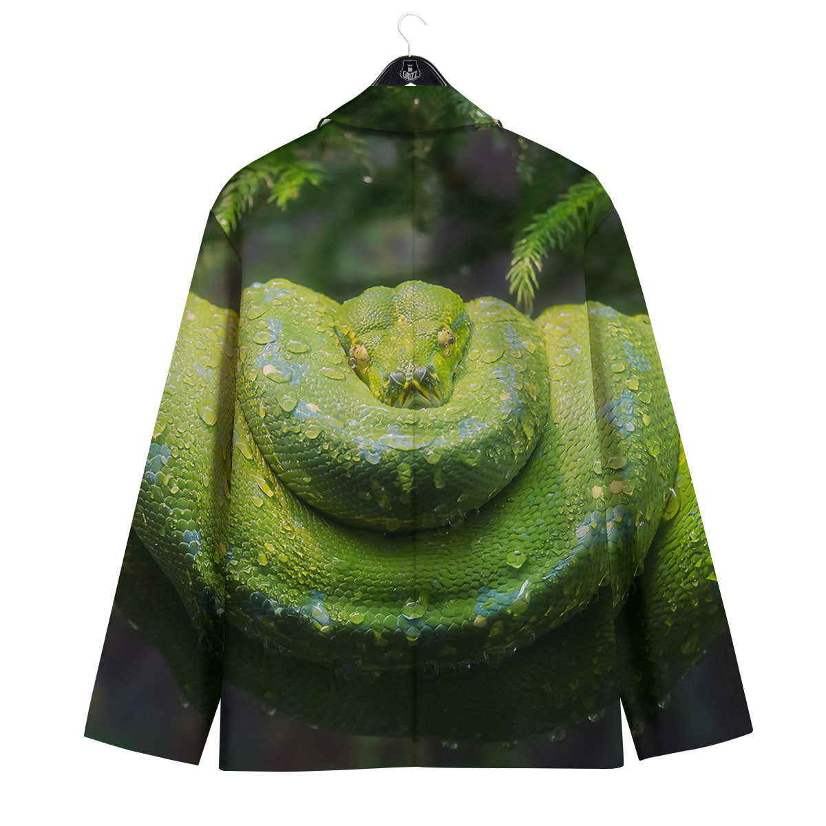 Python Snake Green Tree Print Men's Sport Coat-grizzshop