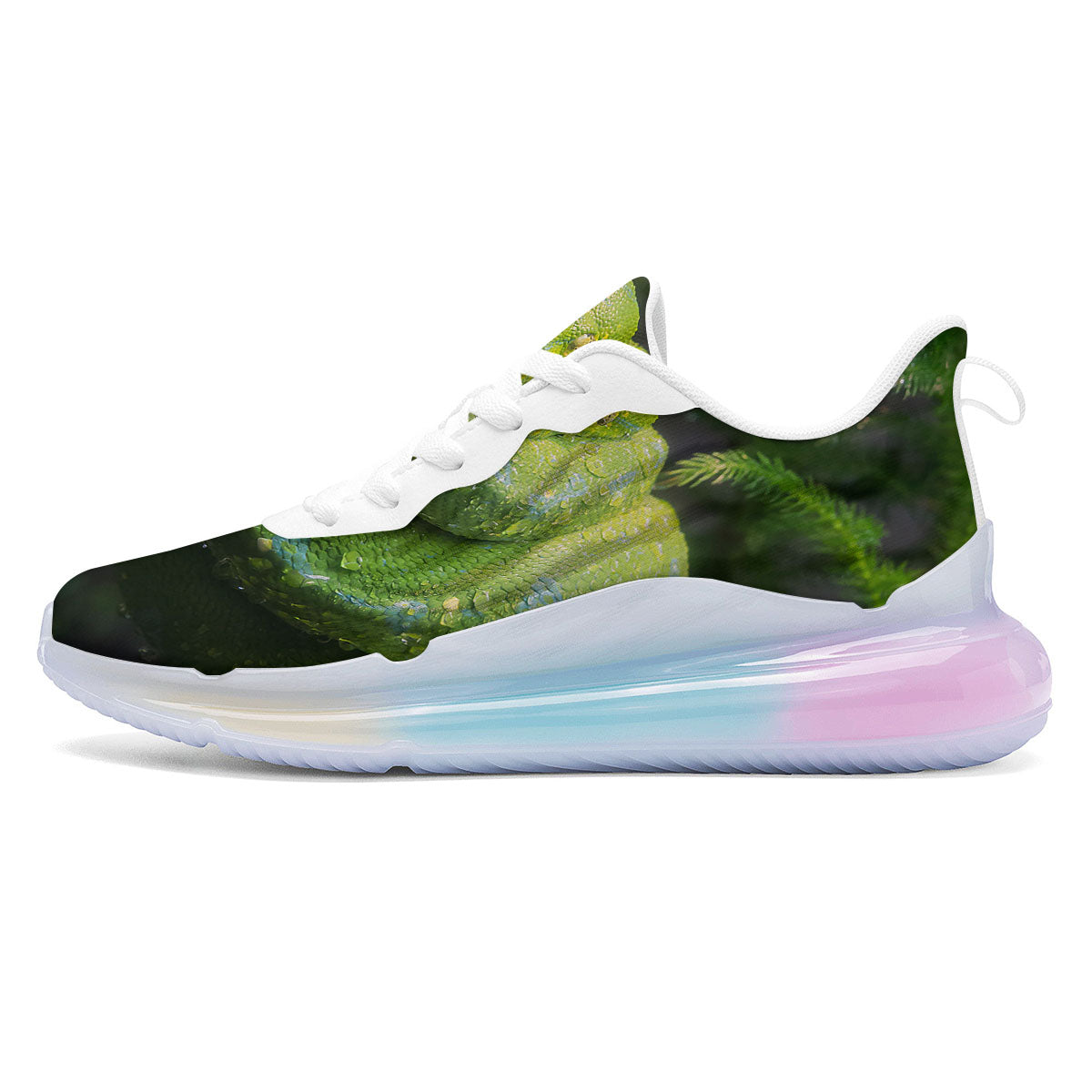 Python Snake Green Tree Print Running Sneakers-grizzshop