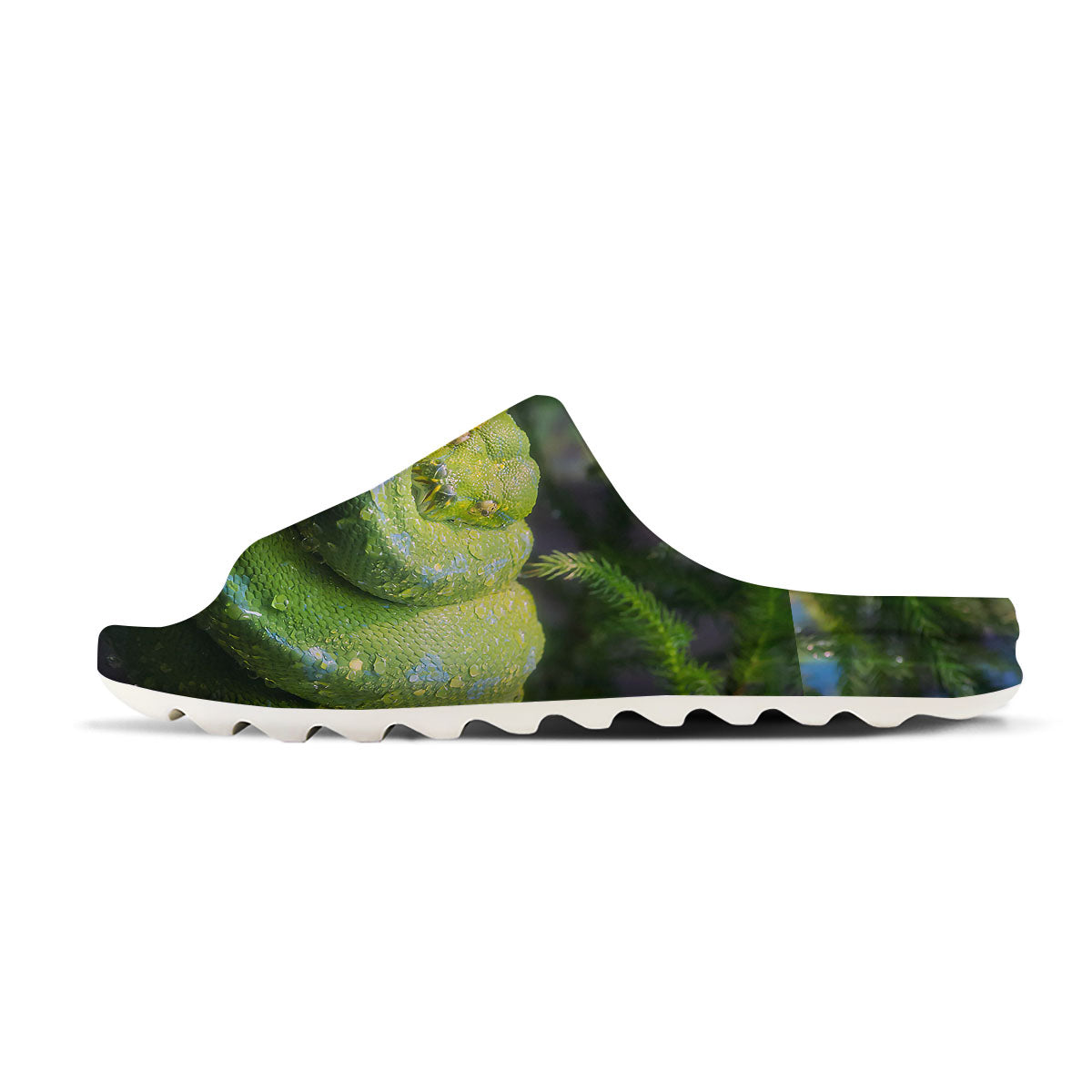 Python Snake Green Tree Print Sandals-grizzshop