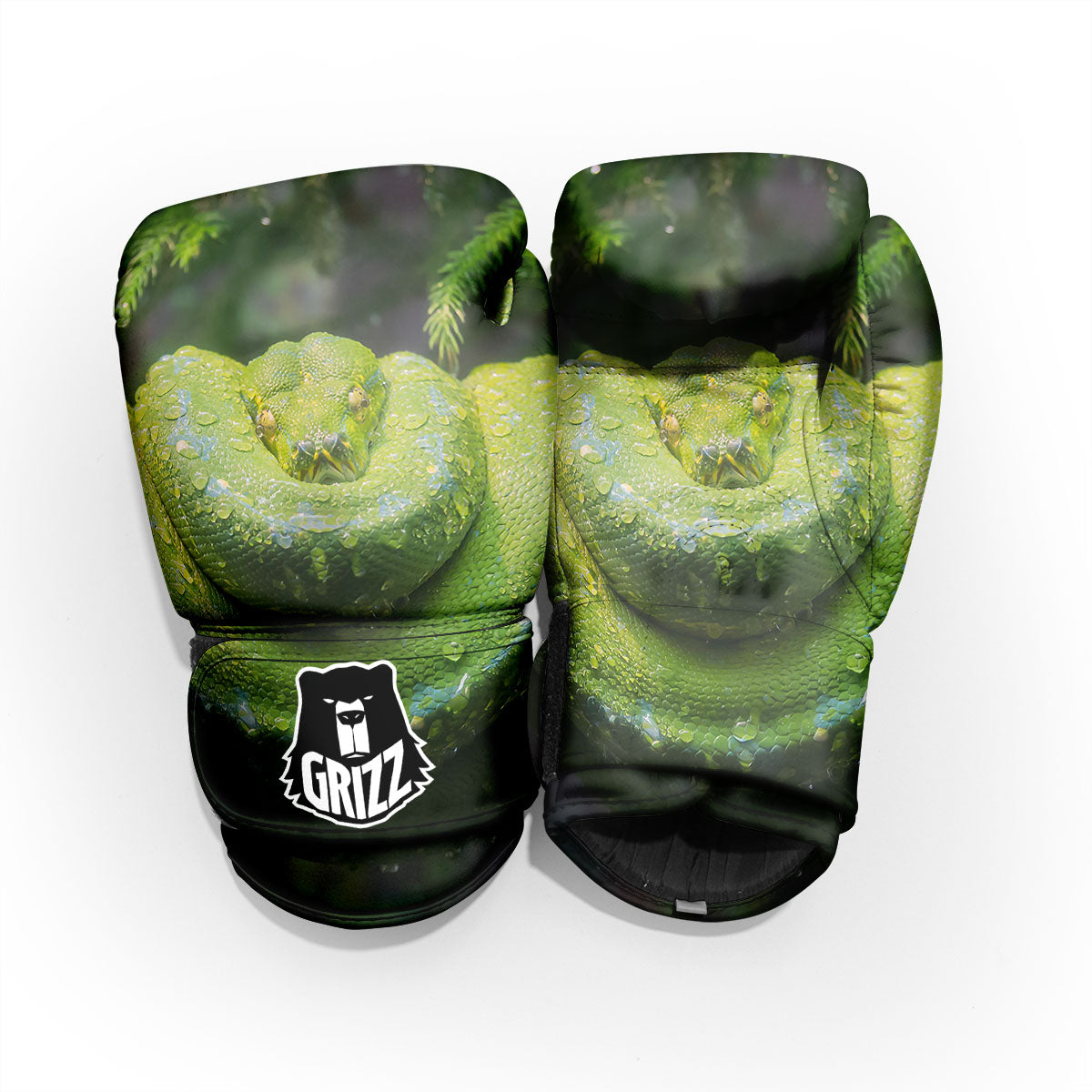 Python Snake Green Tree Print Pro Boxing Glove