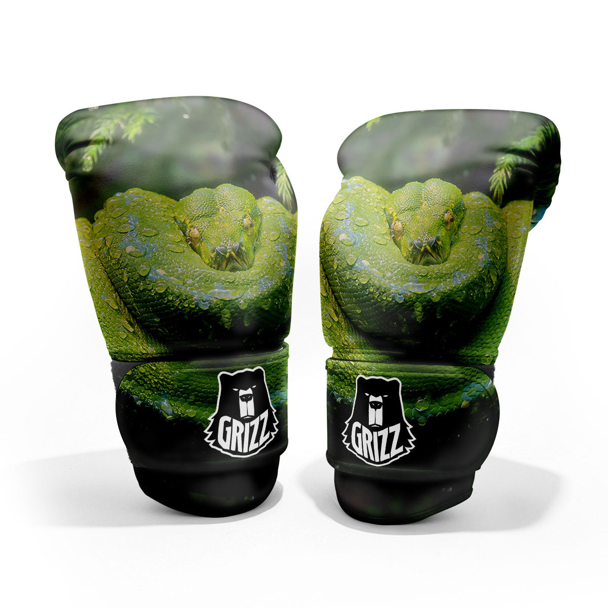 Python Snake Green Tree Print Pro Boxing Glove