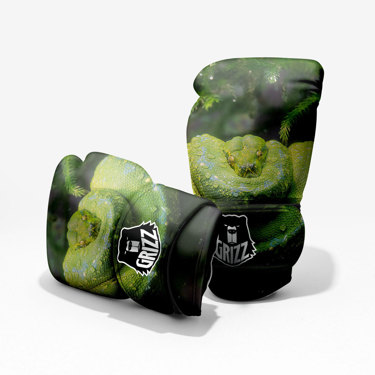 Python Snake Green Tree Print Pro Boxing Glove