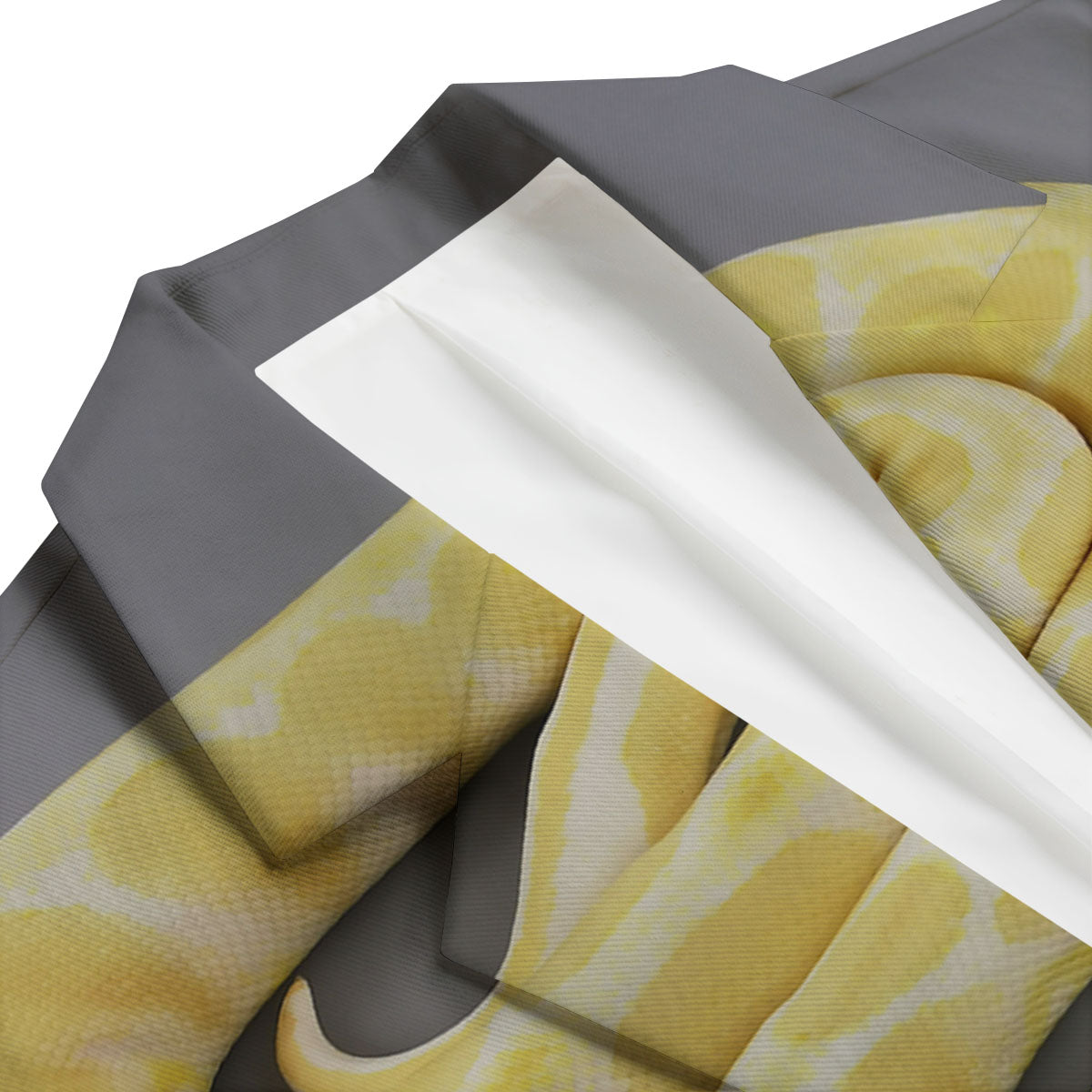 Python Snake Yellow And White Print Men's Blazer-grizzshop