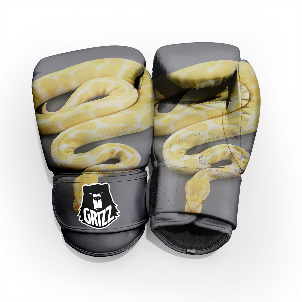 Python Snake Yellow And White Print Pro Boxing Glove