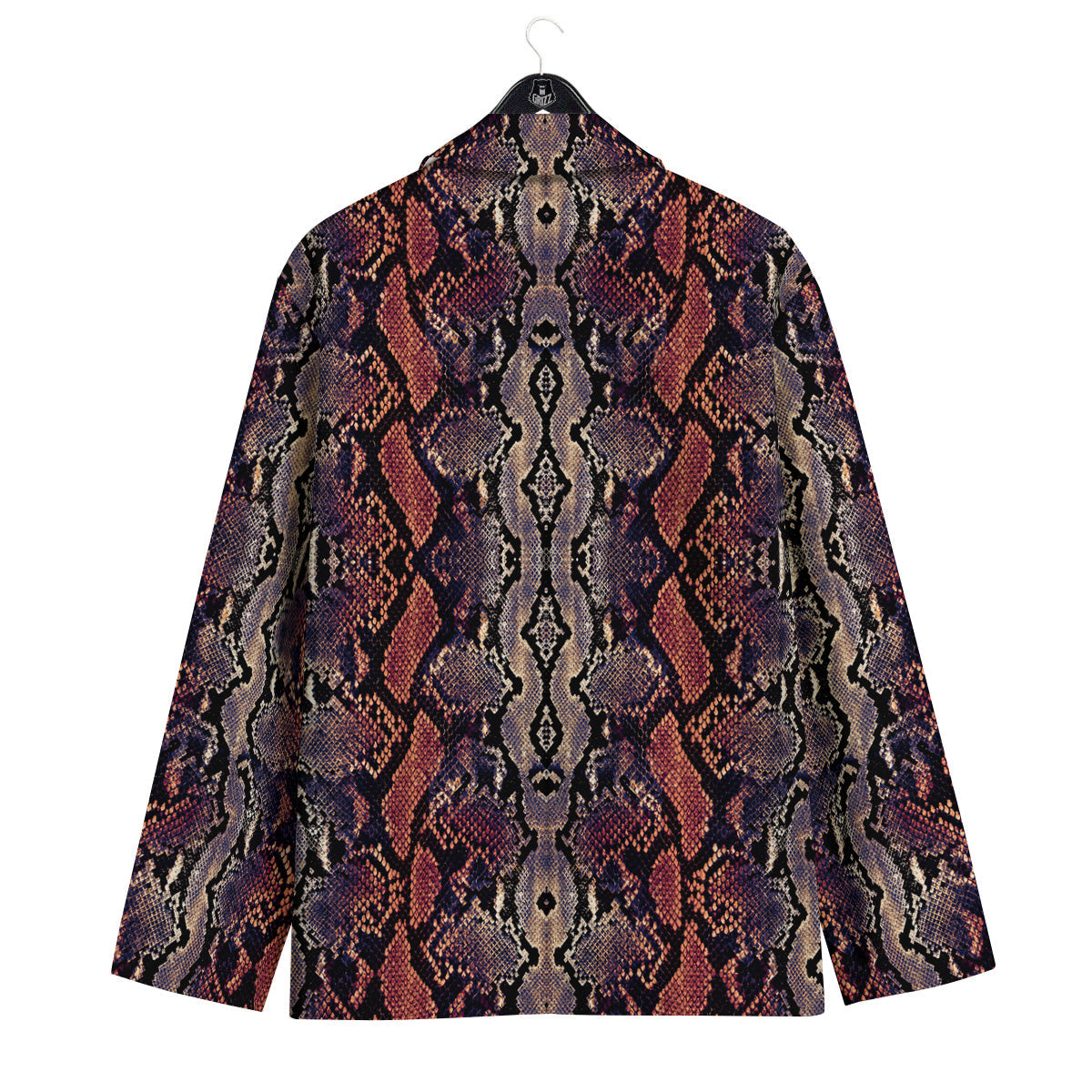 Python Snakeskin Brick Red Print Men's Sport Coat-grizzshop