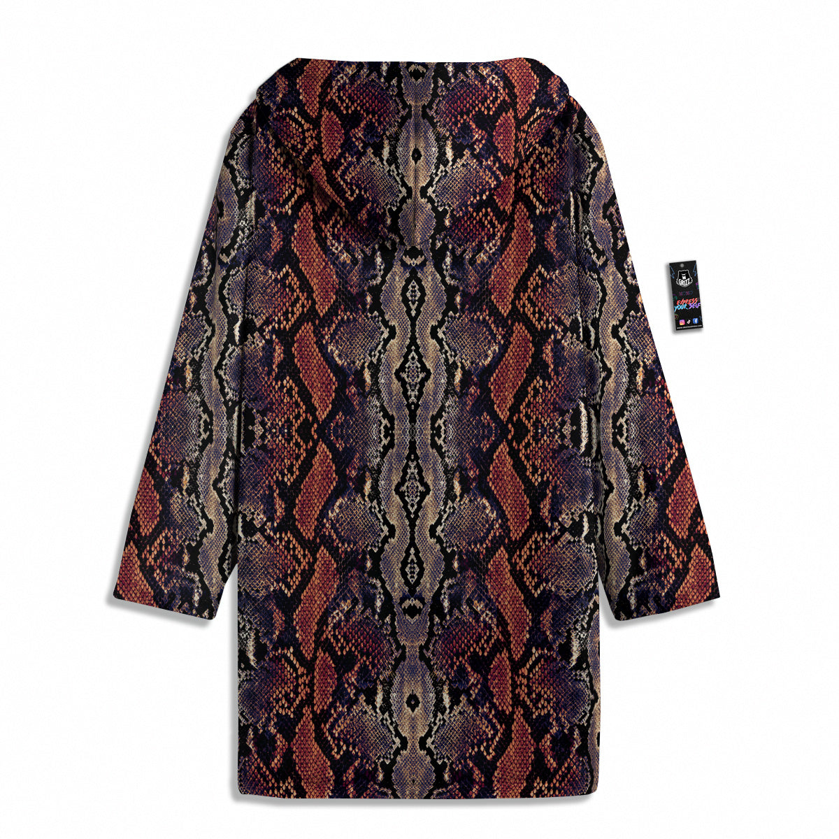 Python Snakeskin Brick Red Print Men's Windbreaker Jacket-grizzshop