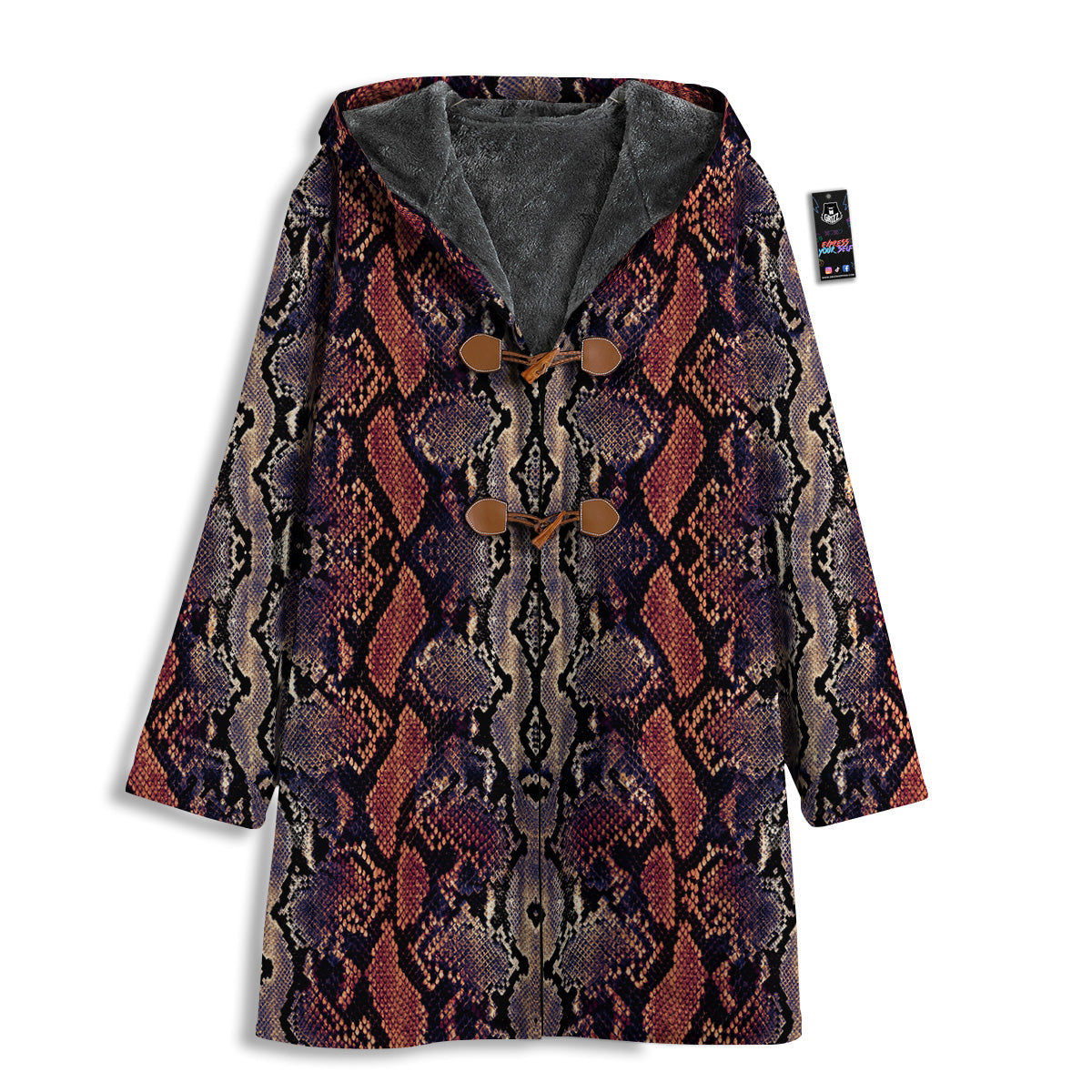 Python Snakeskin Brick Red Print Men's Windbreaker Jacket-grizzshop