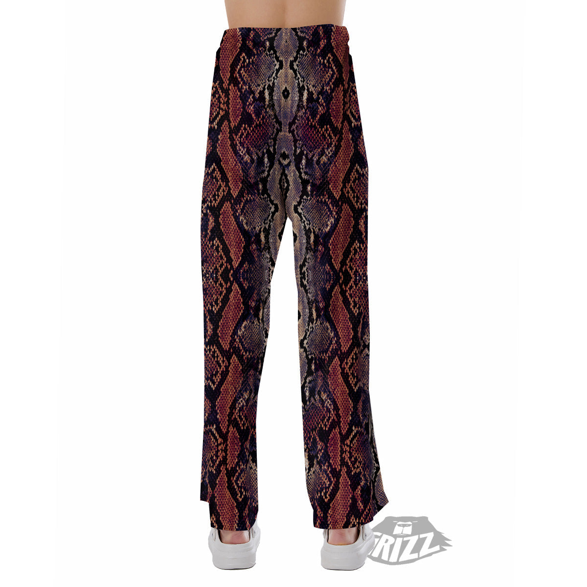 Python Snakeskin Brick Red Print Pajama Pants-grizzshop