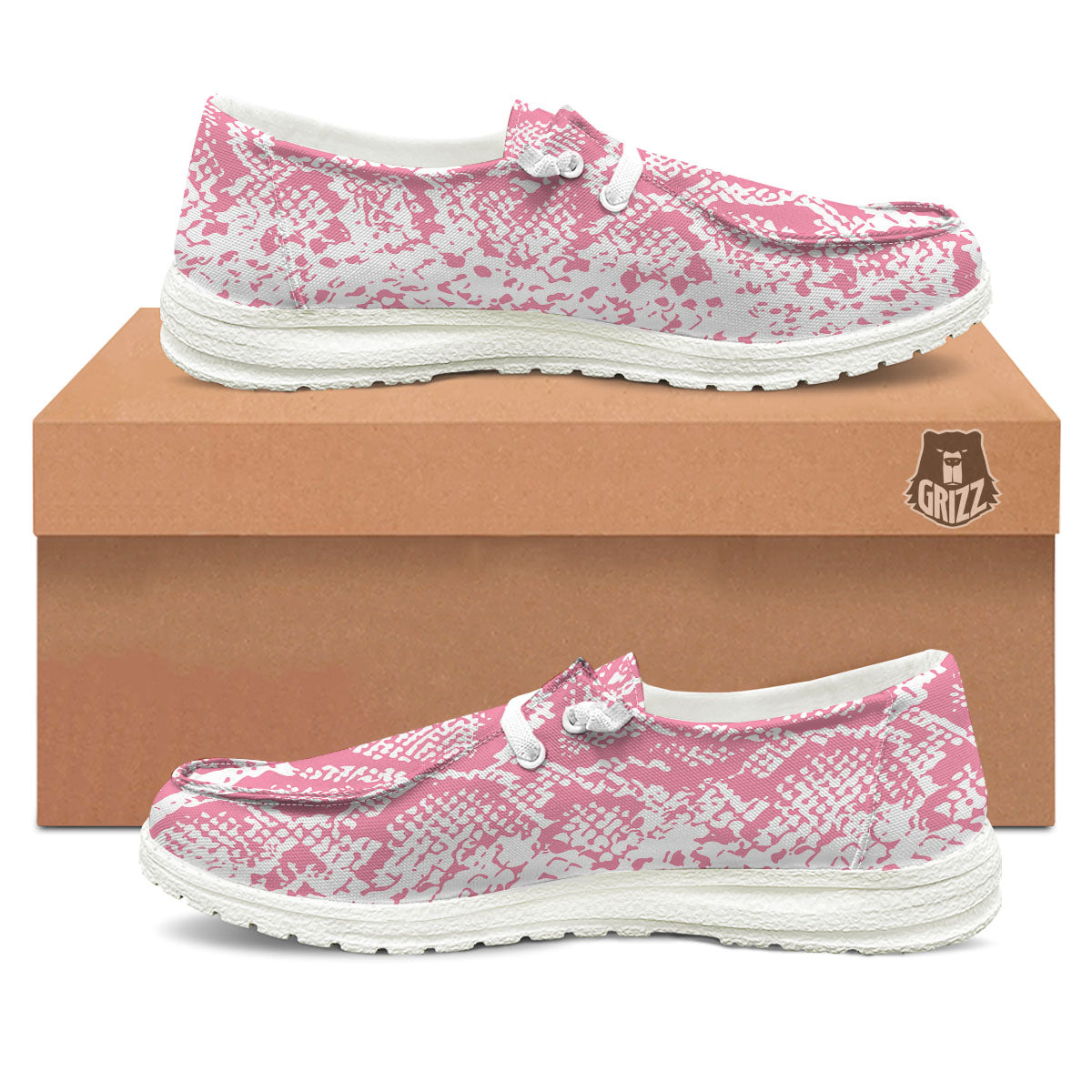 Python Snakeskin Pink Print Black Loafers-grizzshop