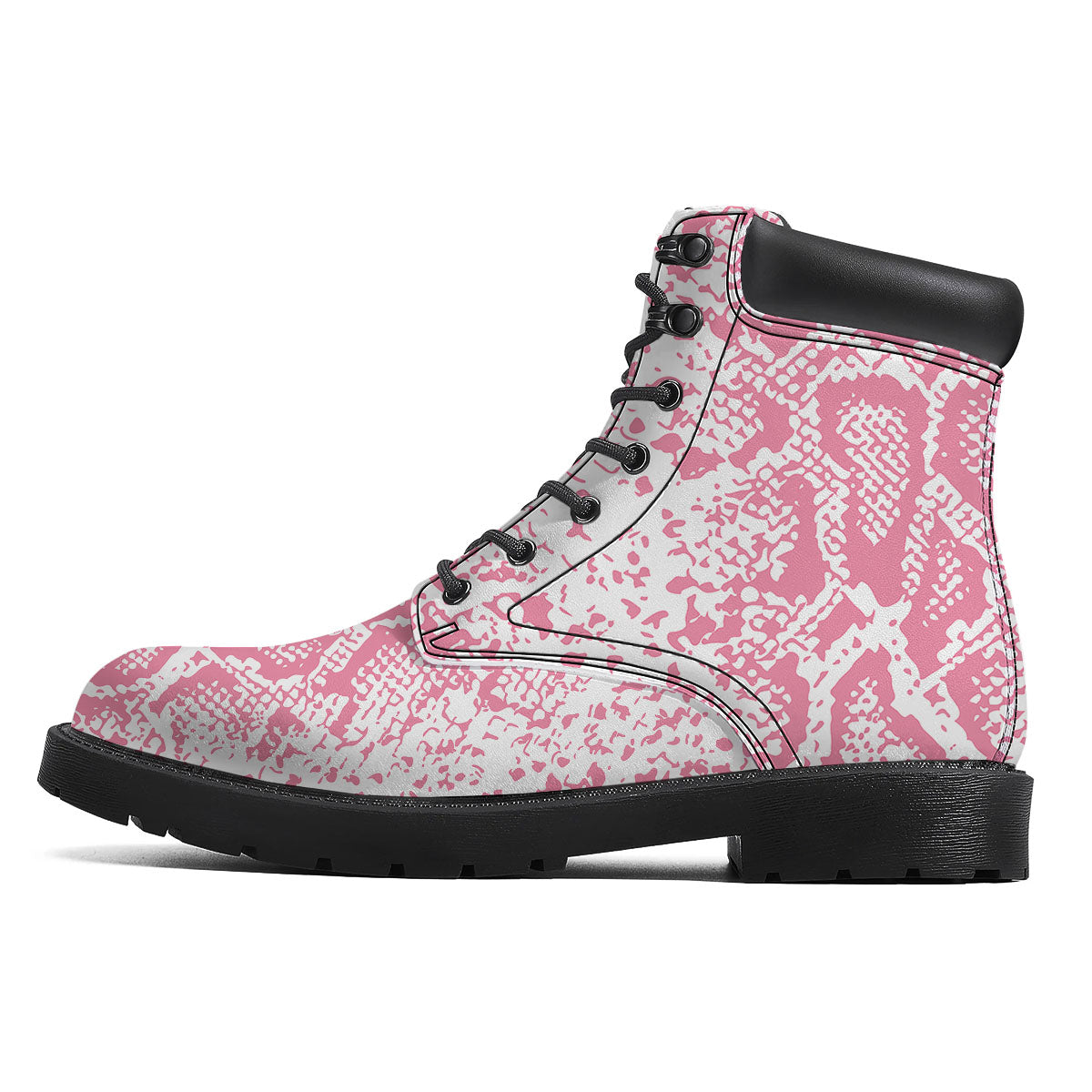 Python Snakeskin Pink Print Boots-grizzshop