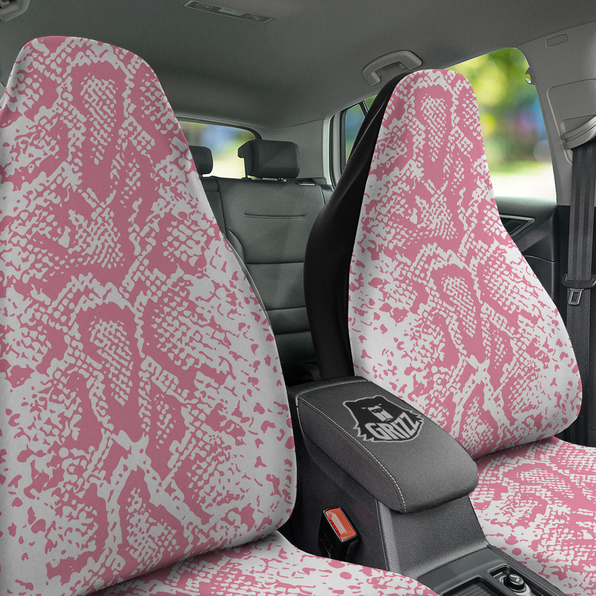 Python Snakeskin Pink Print Car Seat Covers-grizzshop