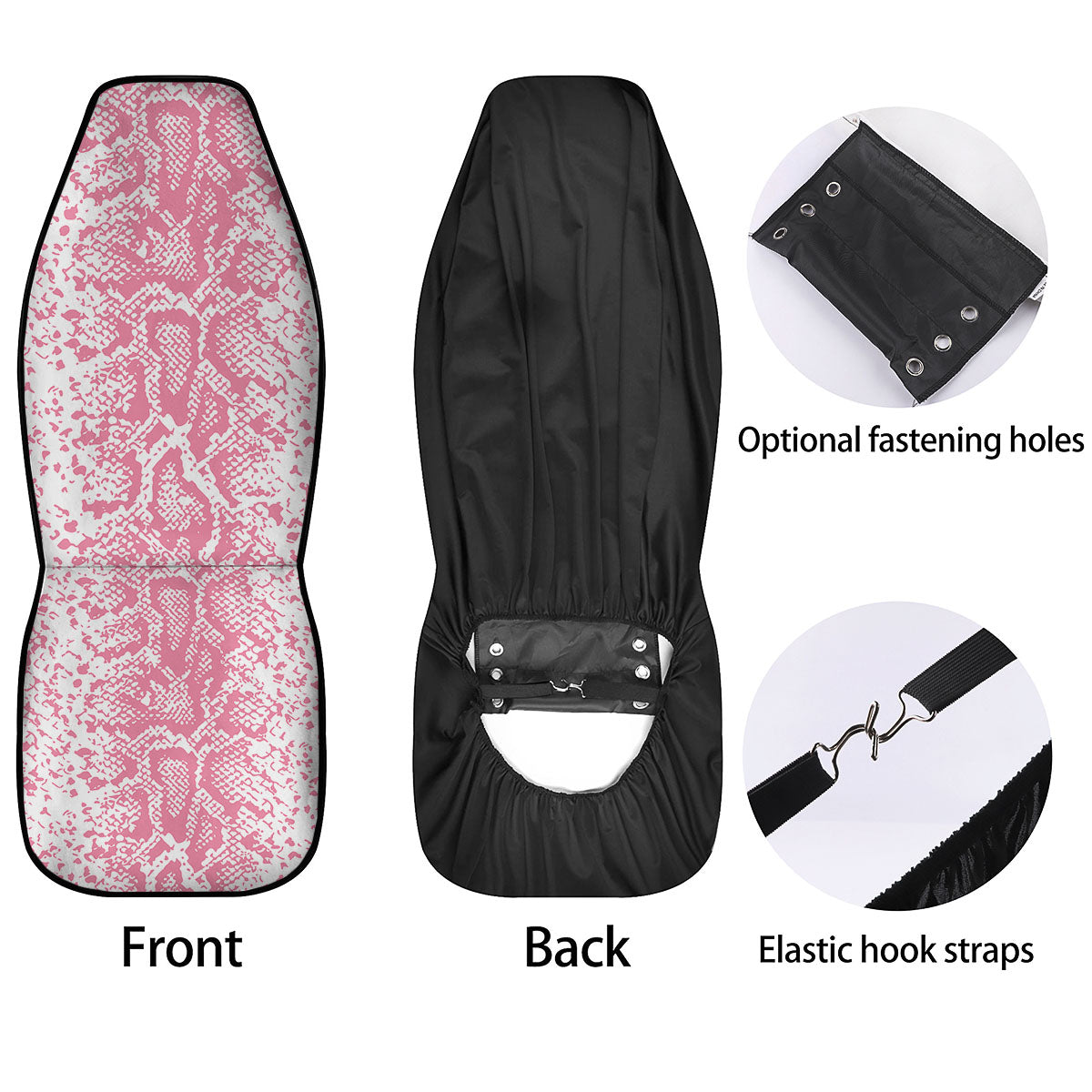 Python Snakeskin Pink Print Car Seat Covers-grizzshop