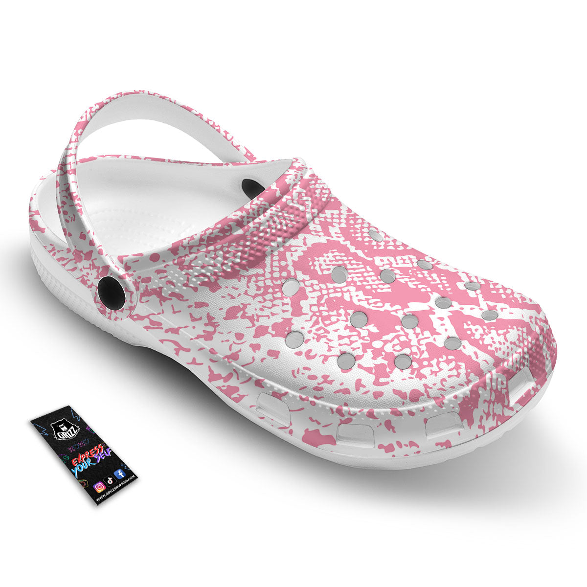 Python Snakeskin Pink Print Clog-grizzshop