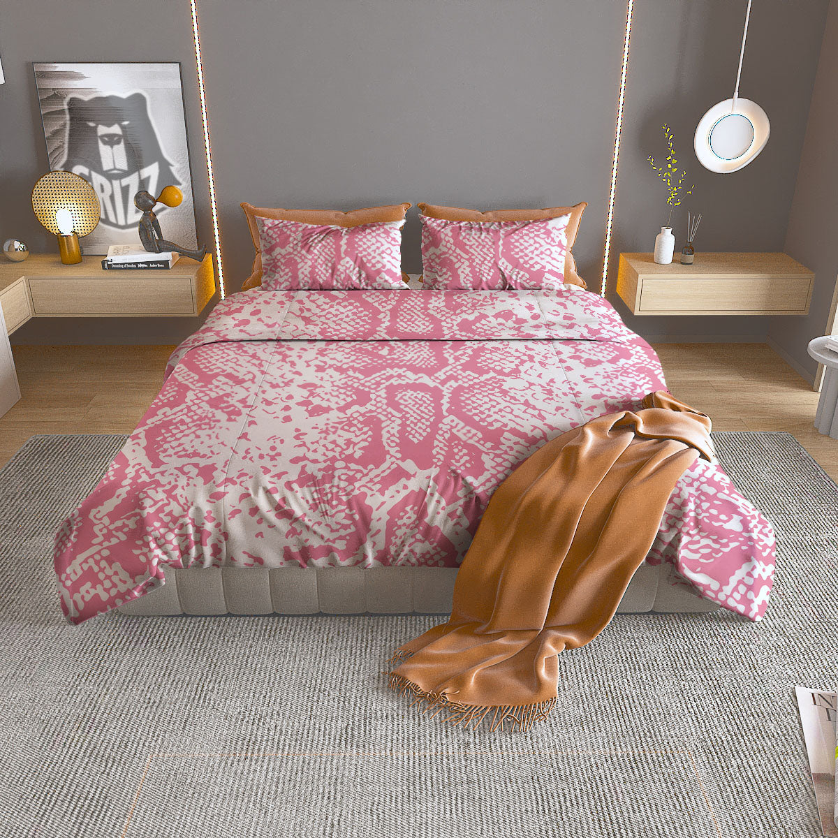 Psychedelic Watercolor Print Pattern Duvet Cover Bedding Set