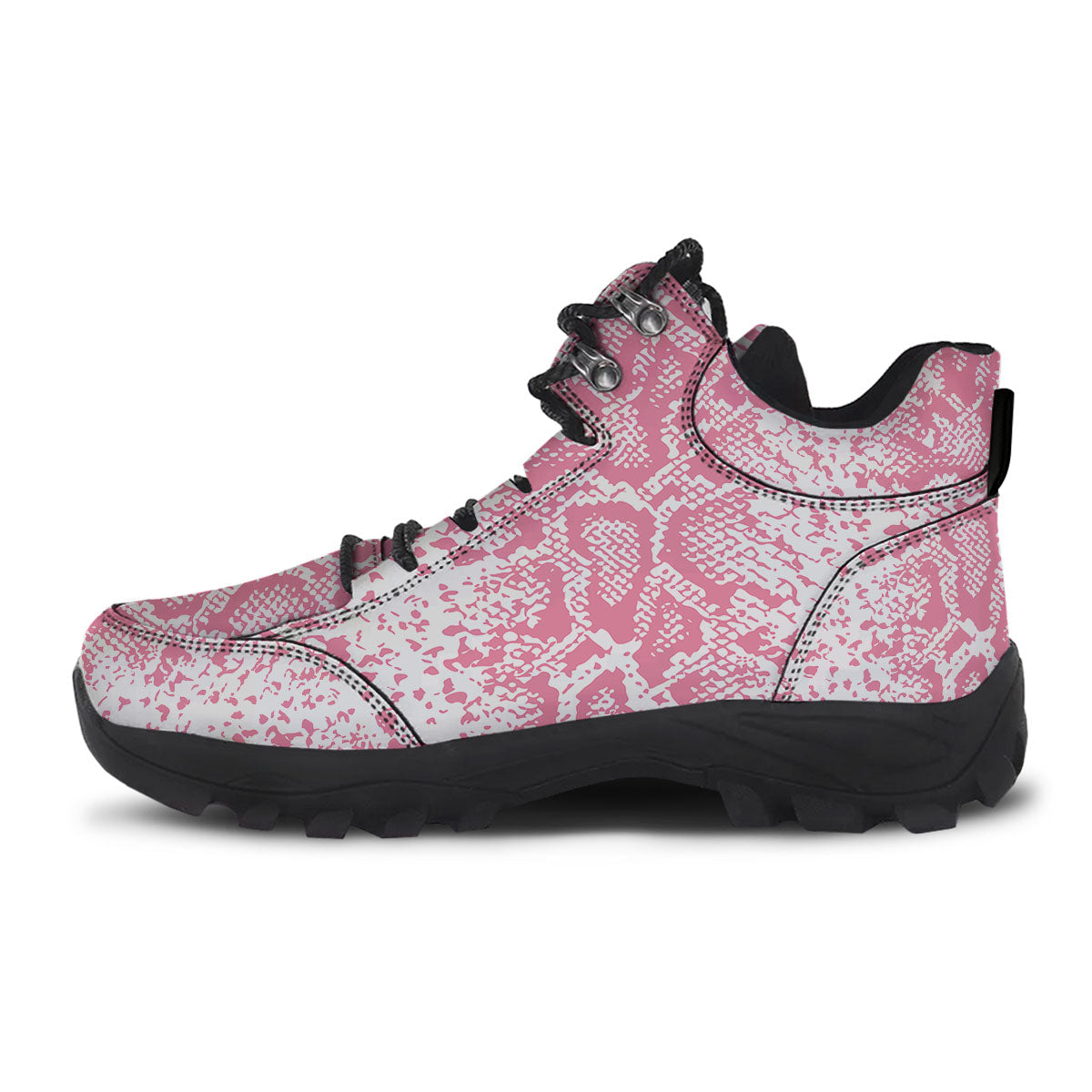 Python Snakeskin Pink Print Hiking Shoes-grizzshop