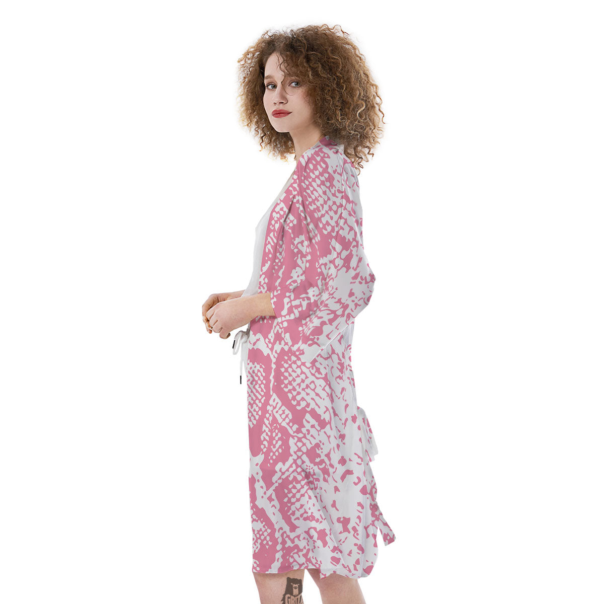 Python Snakeskin Pink Print Kimono-grizzshop