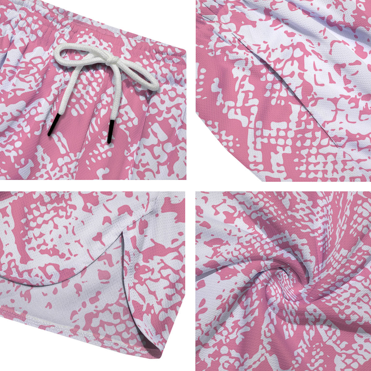 Python Snakeskin Pink Print Men's Running Shorts-grizzshop