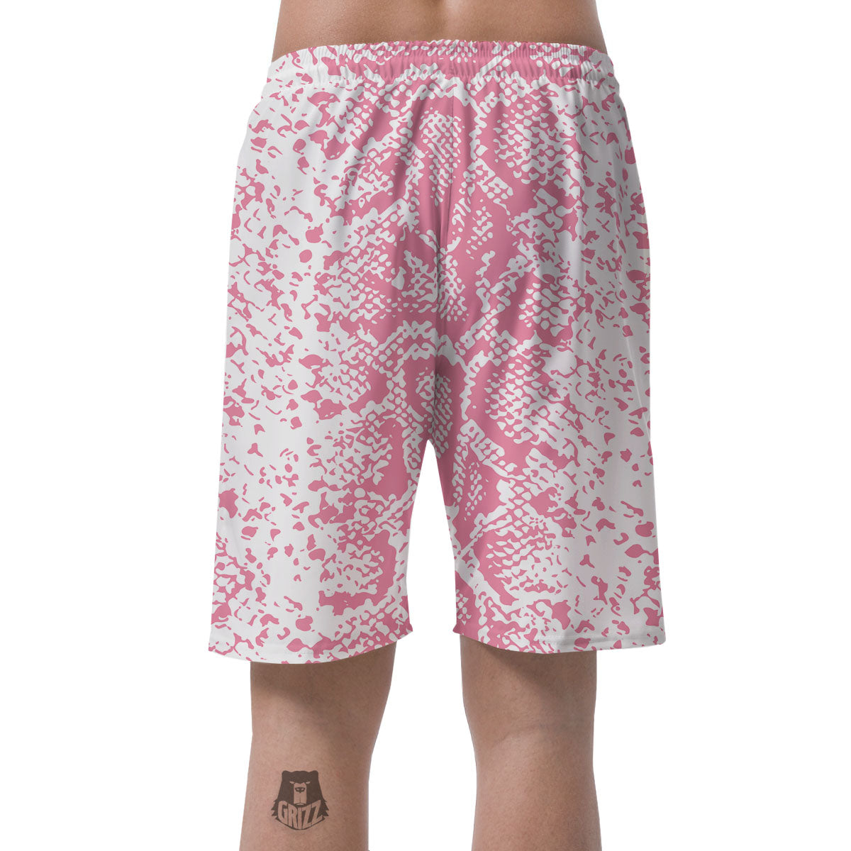 Python Snakeskin Pink Print Men's Shorts-grizzshop