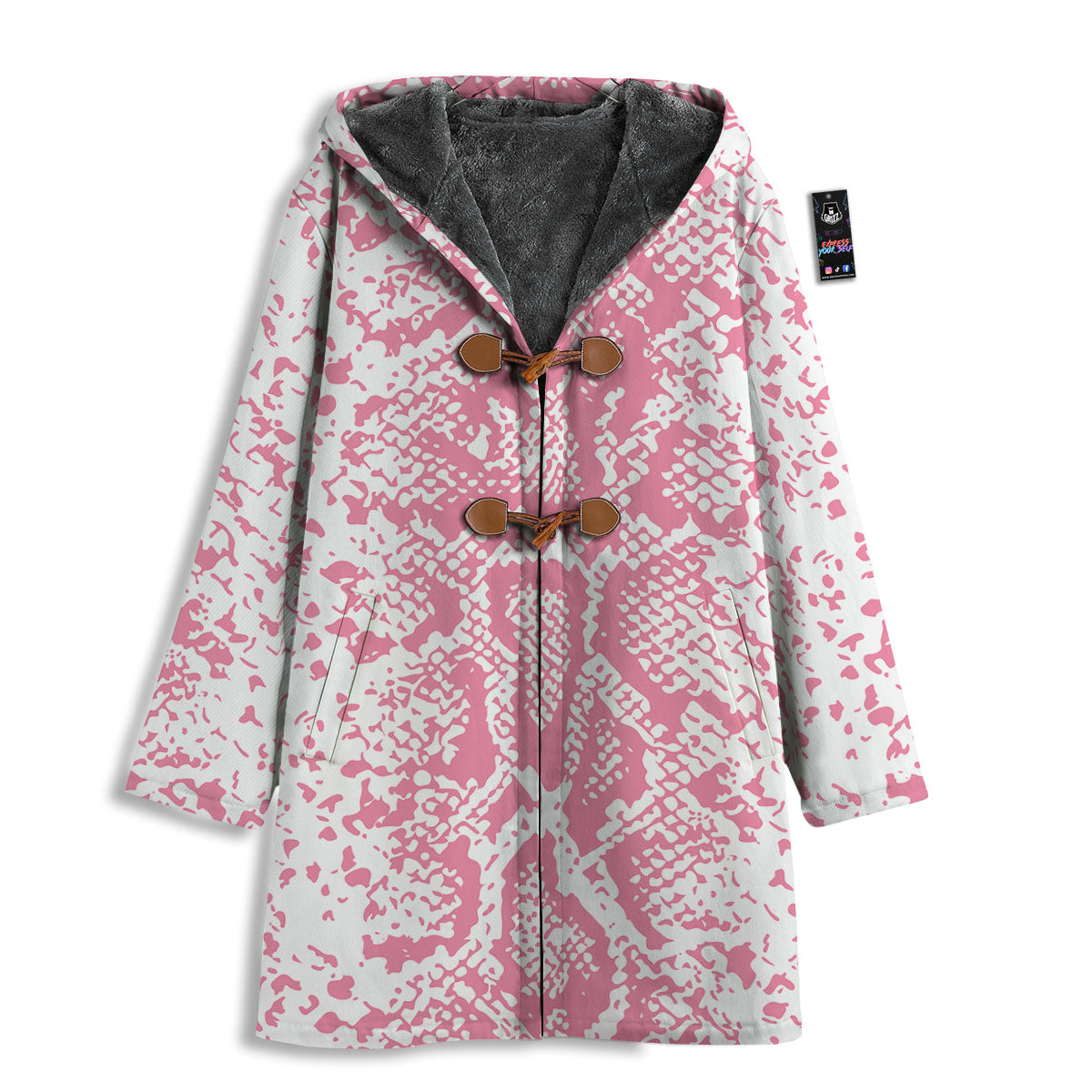 Python Snakeskin Pink Print Men's Windbreaker Jacket-grizzshop