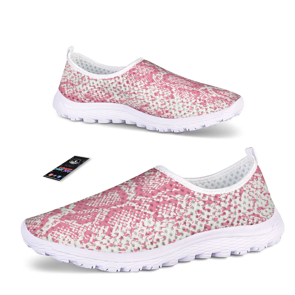 Python Snakeskin Pink Print Nurse Shoes-grizzshop