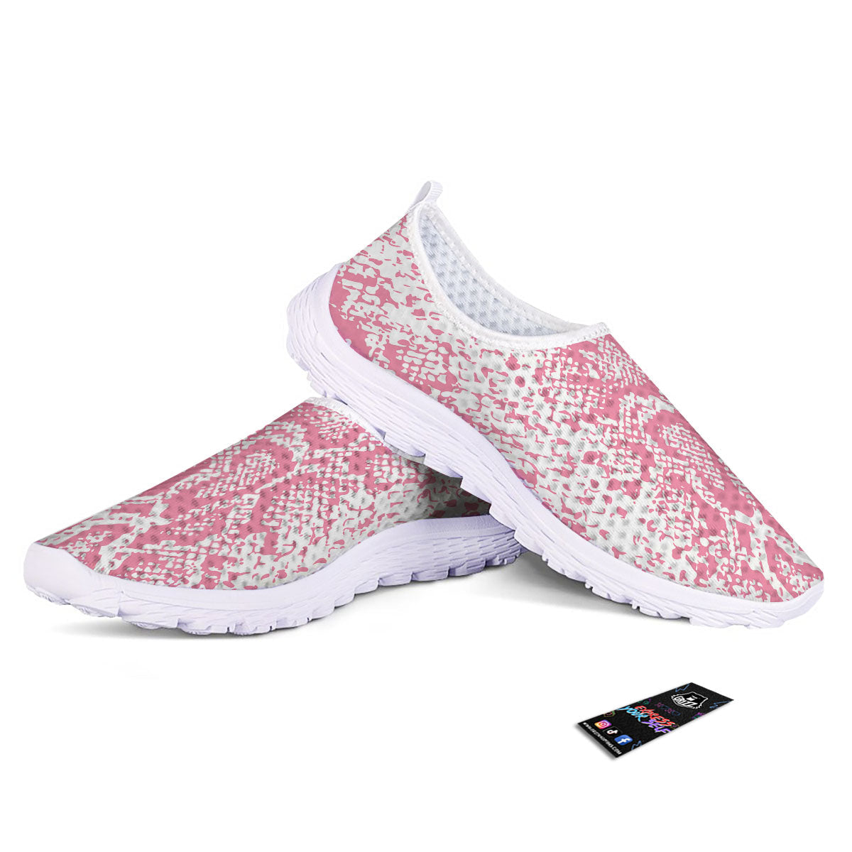 Python Snakeskin Pink Print Nurse Shoes-grizzshop