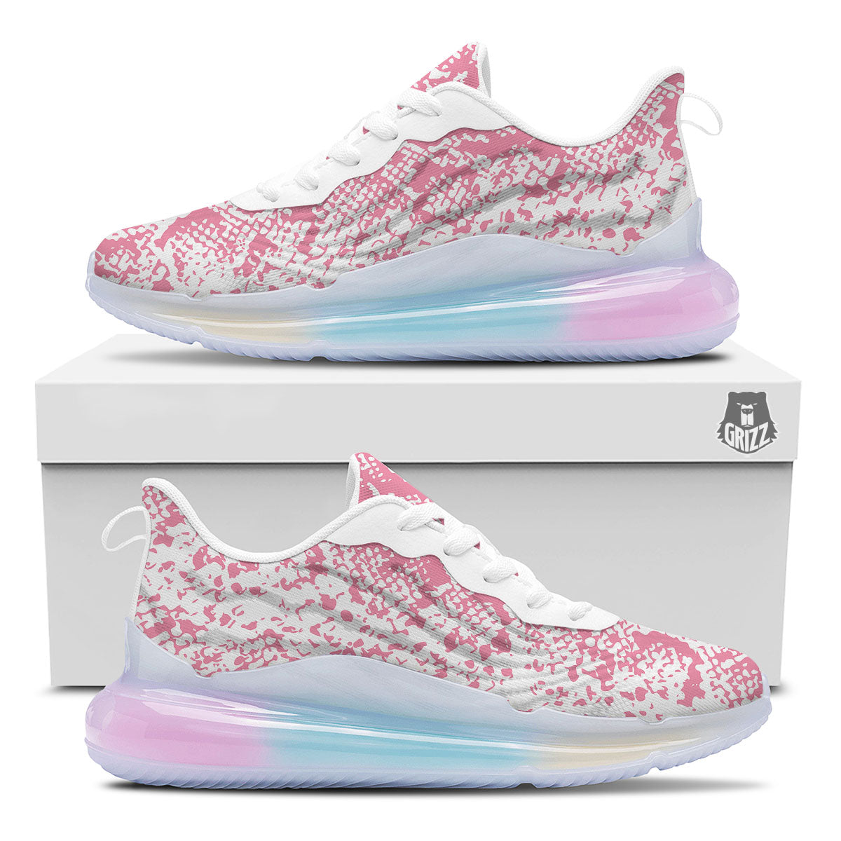 Python Snakeskin Pink Print Running Sneakers-grizzshop