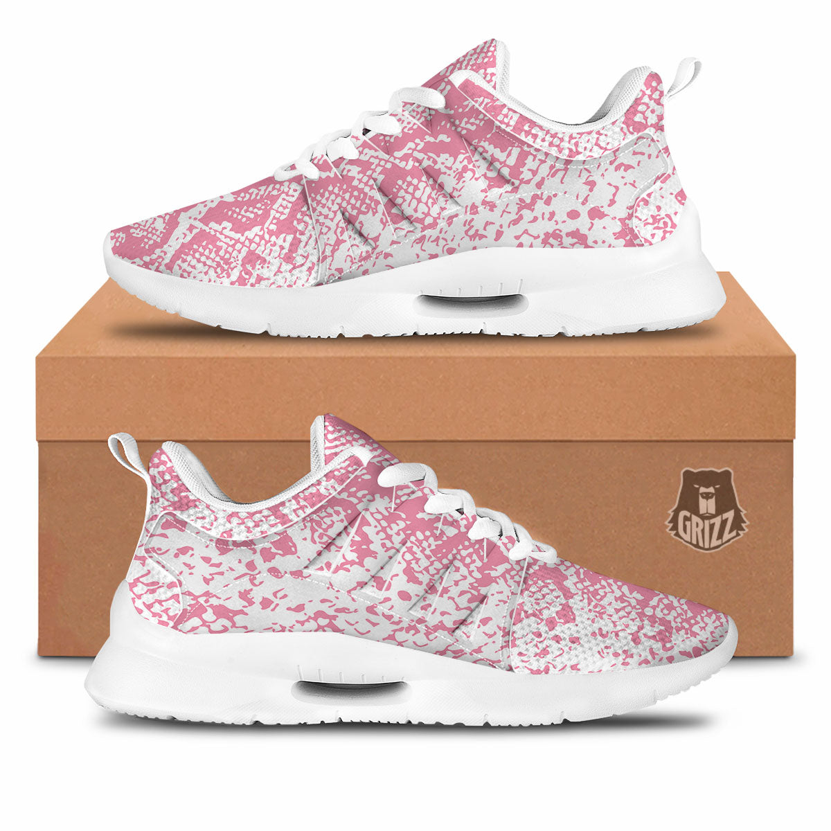 Python Snakeskin Pink Print Tennis Shoes-grizzshop