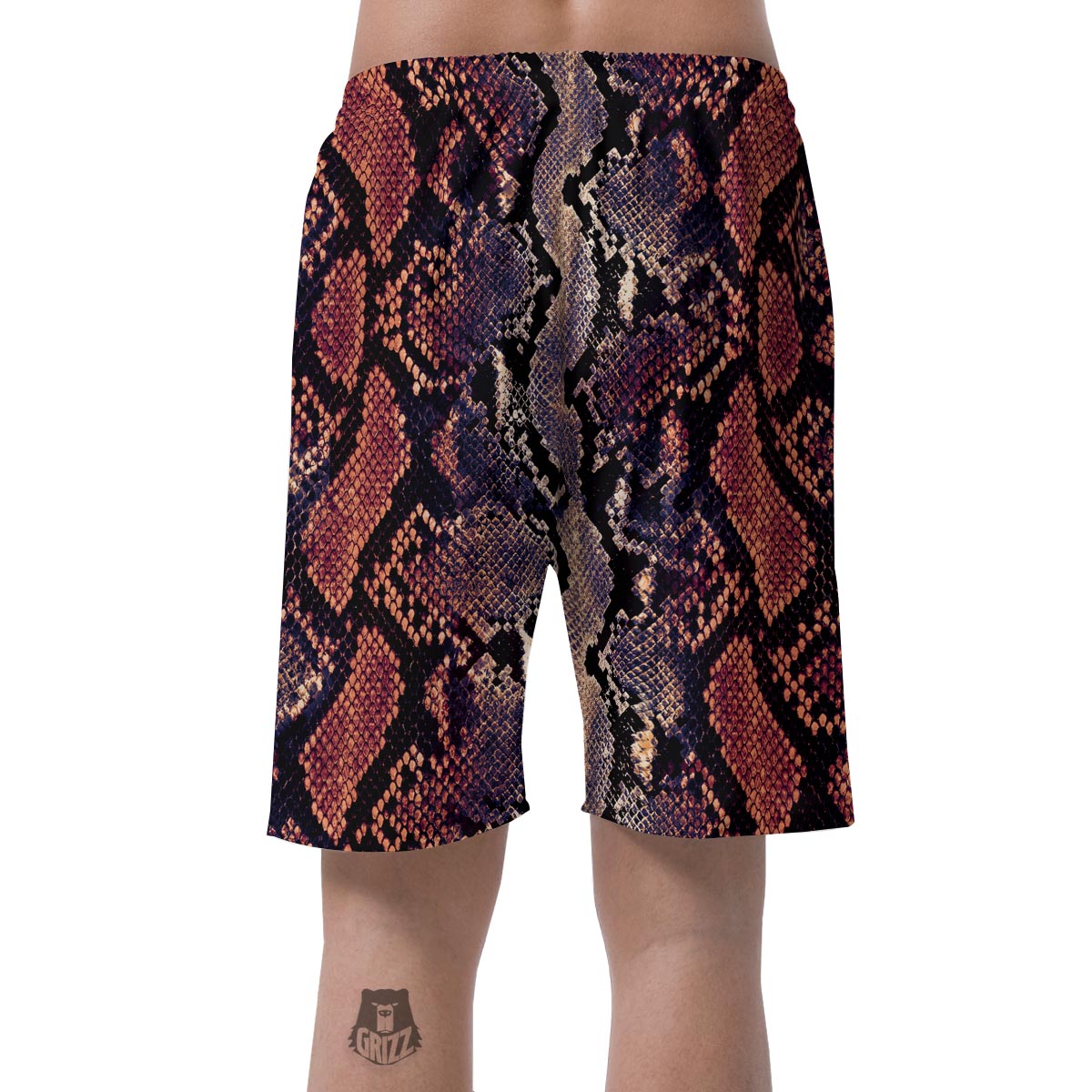 Python Snakeskin Print Men's Shorts-grizzshop