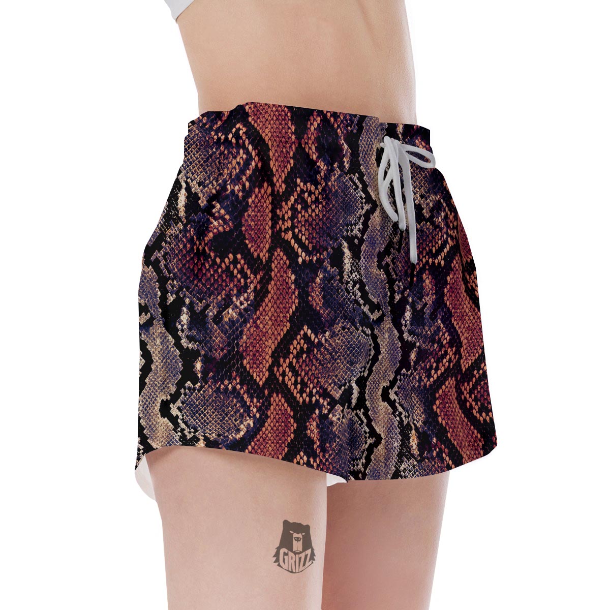 Python Snakeskin Print Women's Shorts-grizzshop