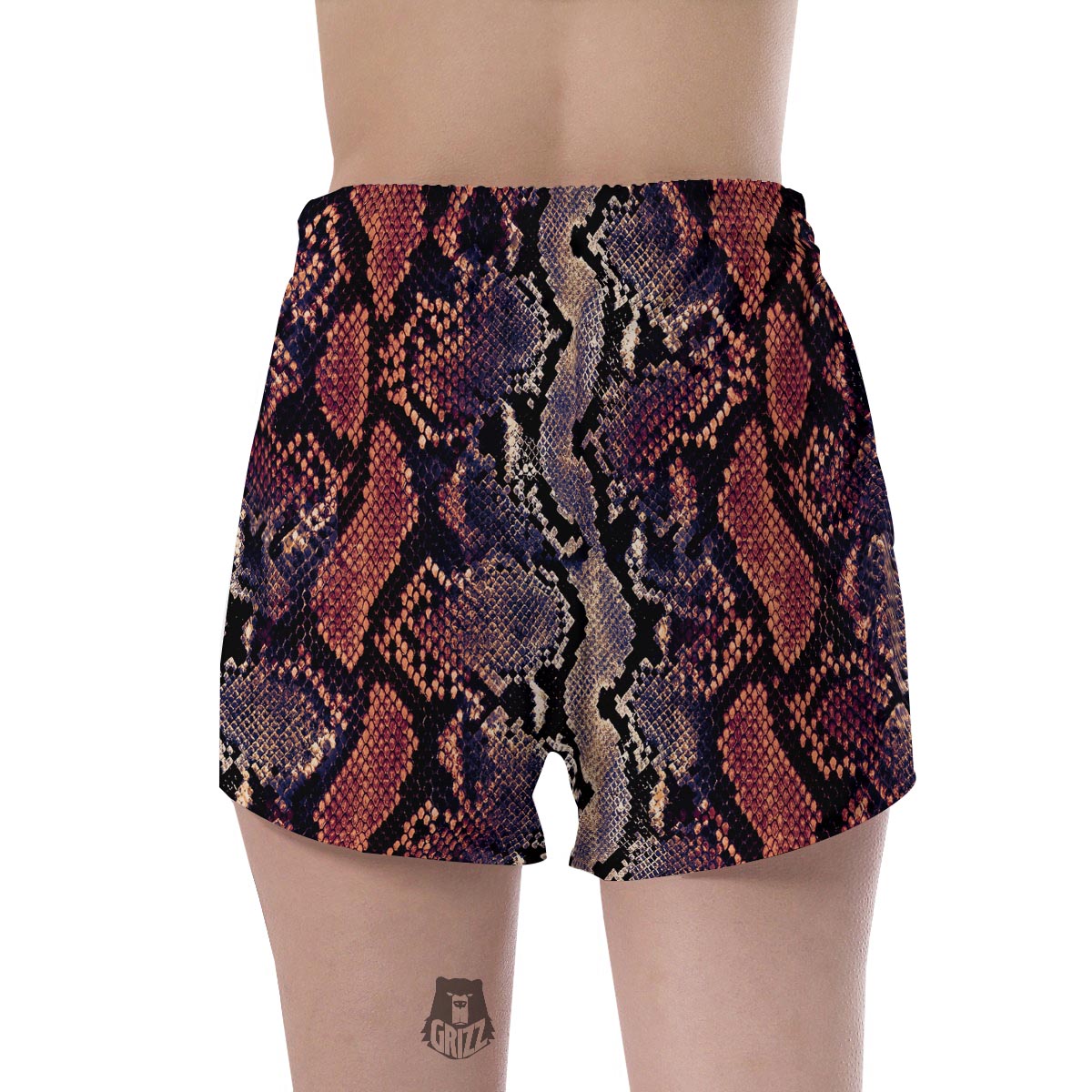 Python Snakeskin Print Women's Shorts-grizzshop