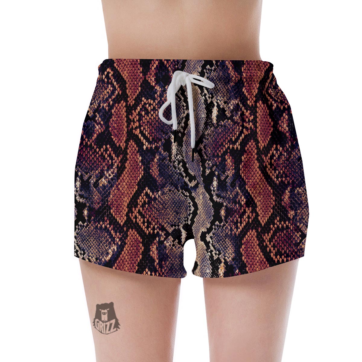 Python Snakeskin Print Women's Shorts-grizzshop