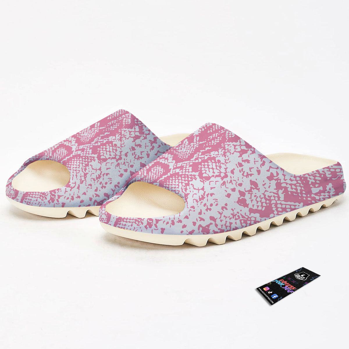 Python Snakeskin Pink Print Sandals-grizzshop