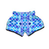 Quatrefoil Blue Watercolor Print Pattern Muay Thai Boxing Shorts-grizzshop