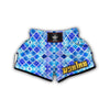 Quatrefoil Blue Watercolor Print Pattern Muay Thai Boxing Shorts-grizzshop