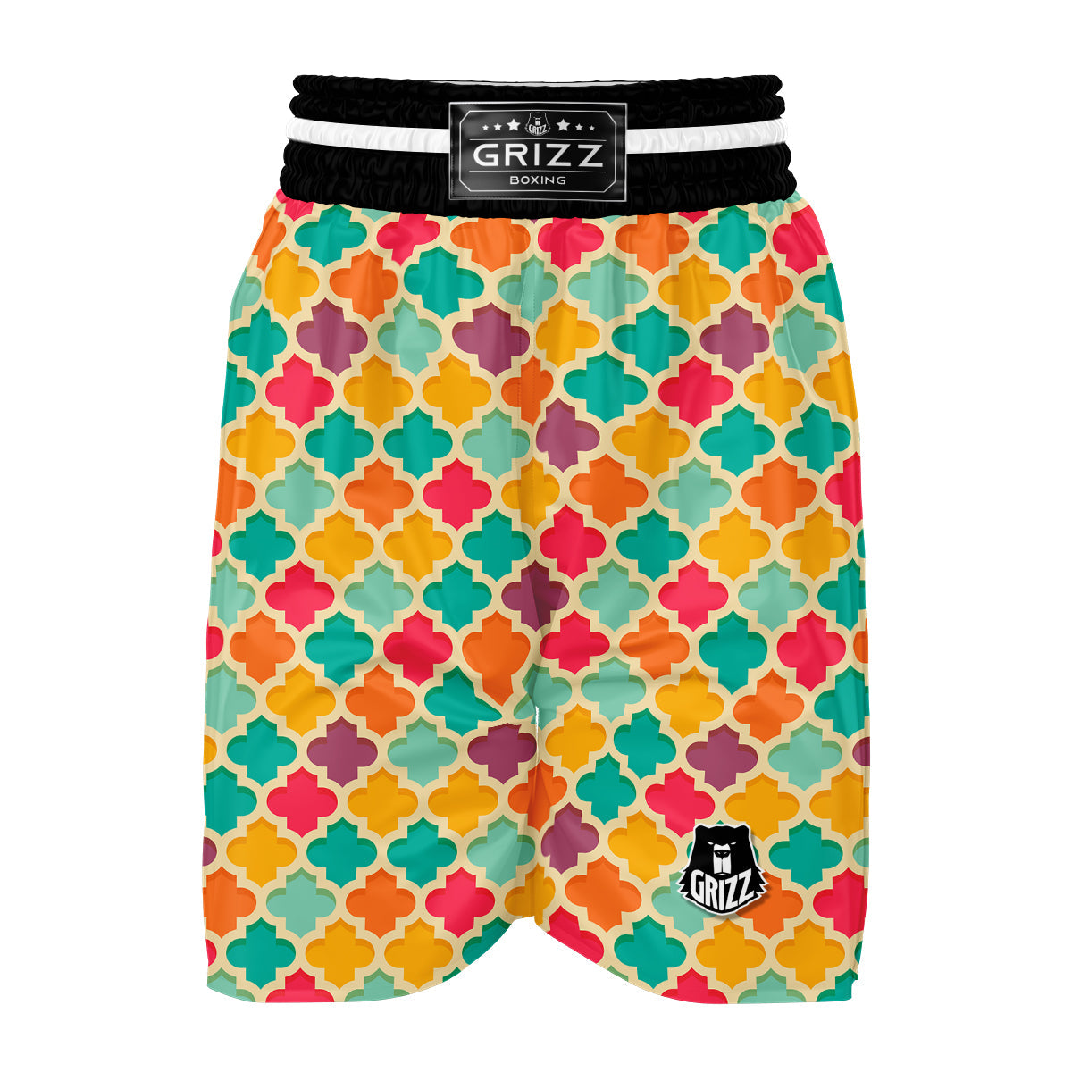 Quatrefoil Vintagecolor Print Pattern Boxing Shorts-grizzshop