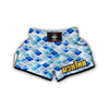 Quatrefoil Watercolor Blue Print Pattern Muay Thai Boxing Shorts-grizzshop