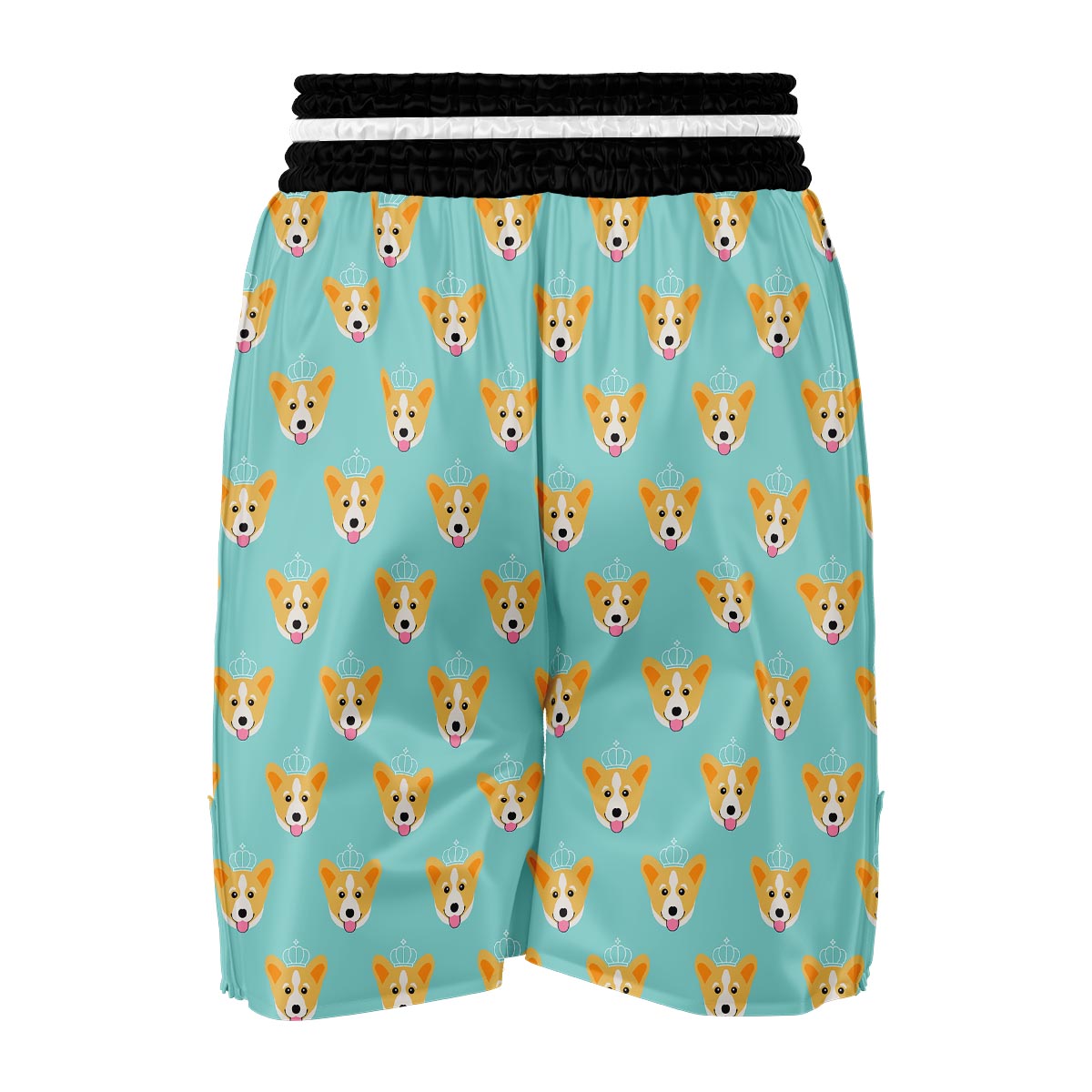 Queen King Corgi Pattern Print Boxing Shorts-grizzshop