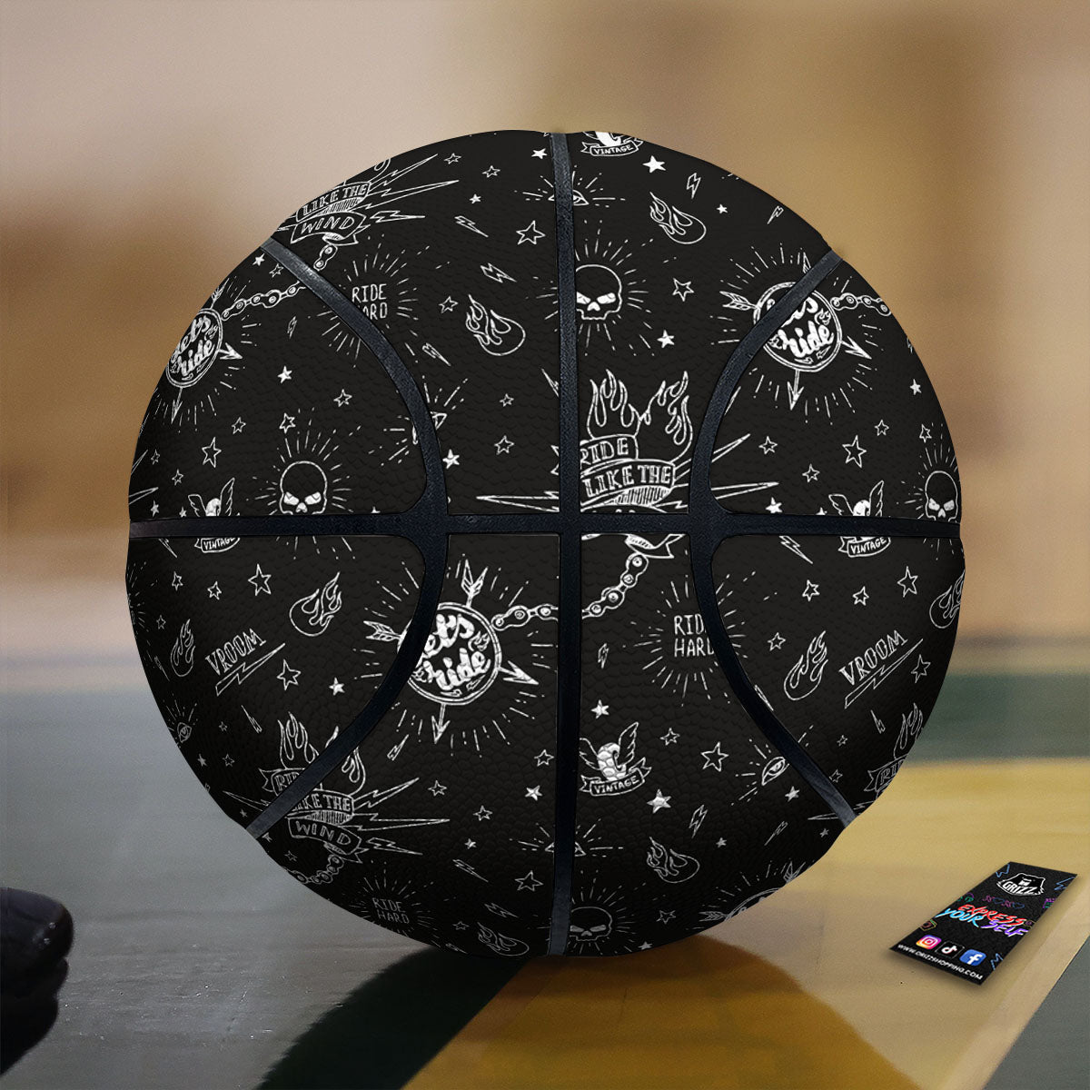 Quote Motorcycle Print Pattern Basketball-grizzshop