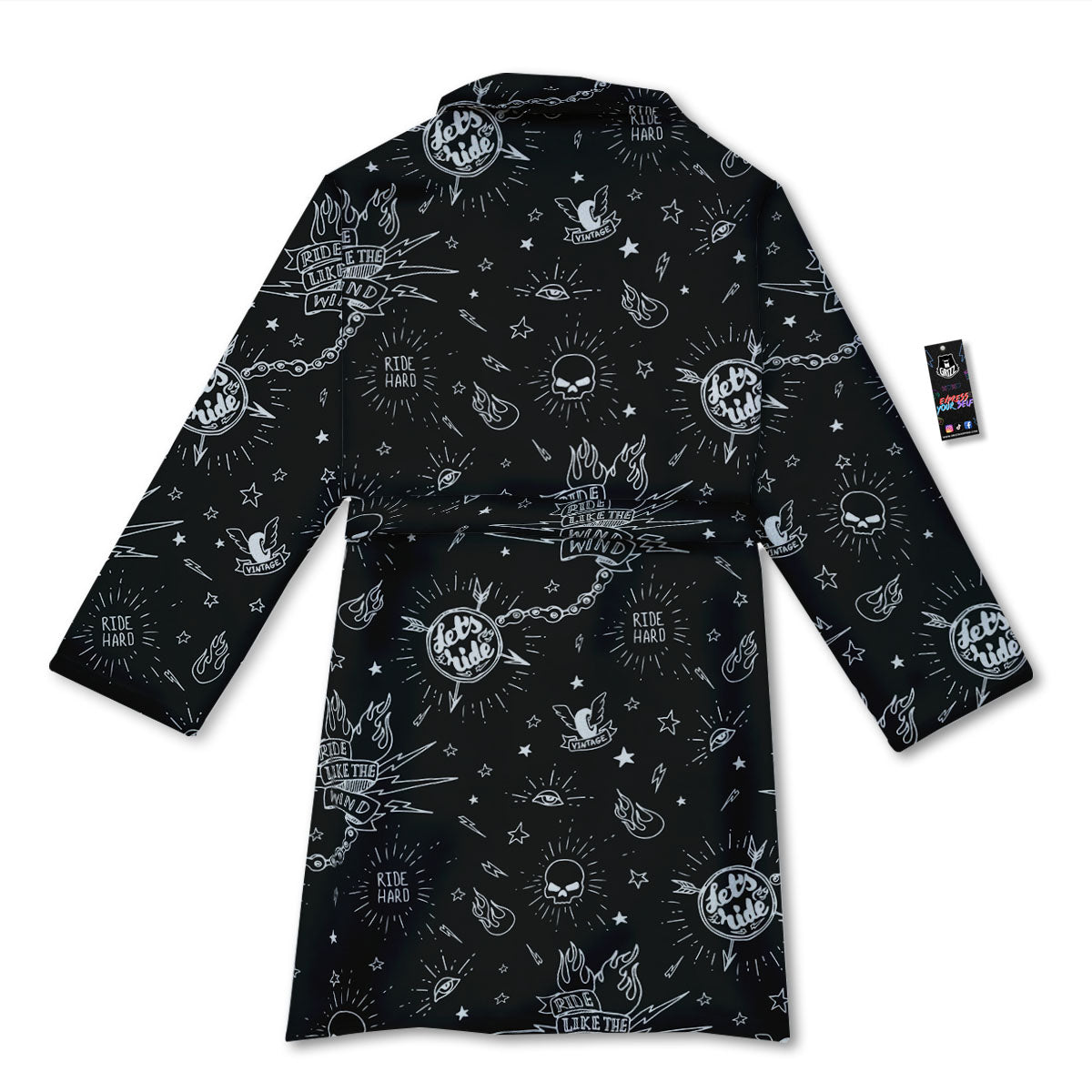 Quote Motorcycle Print Pattern Bathrobe-grizzshop