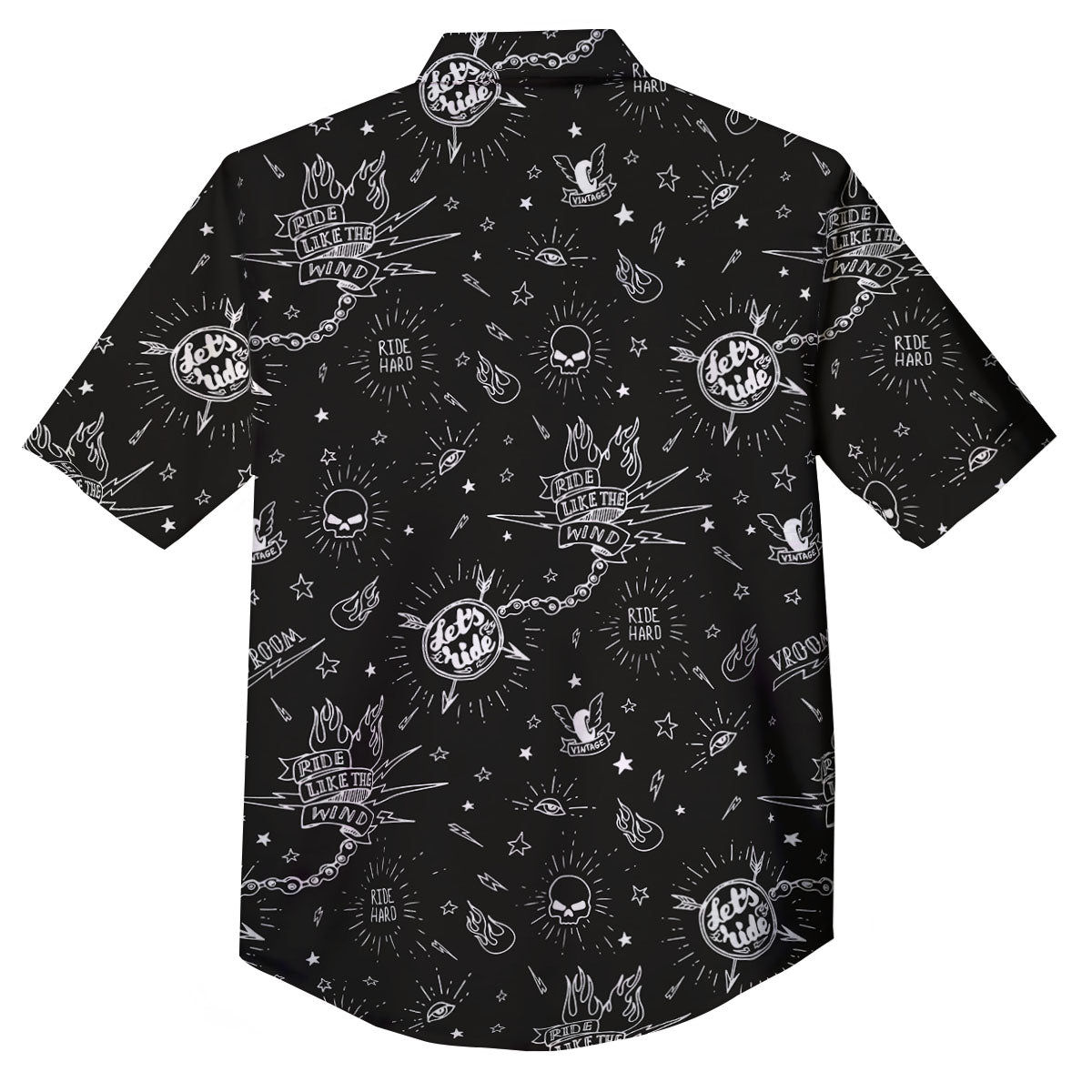 Quote Motorcycle Print Pattern Button Up Shirt-grizzshop