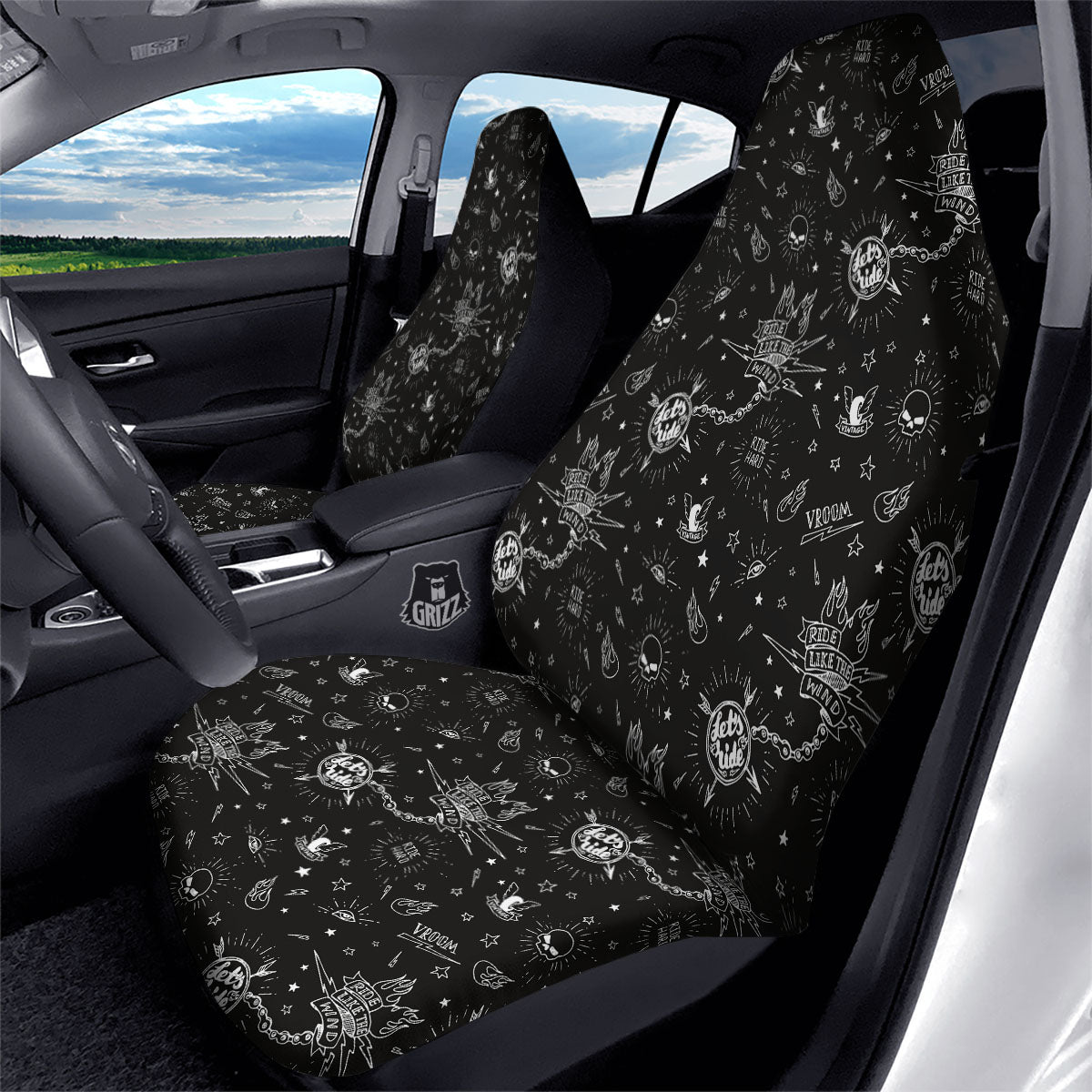 Quote Motorcycle Print Pattern Car Seat Covers-grizzshop