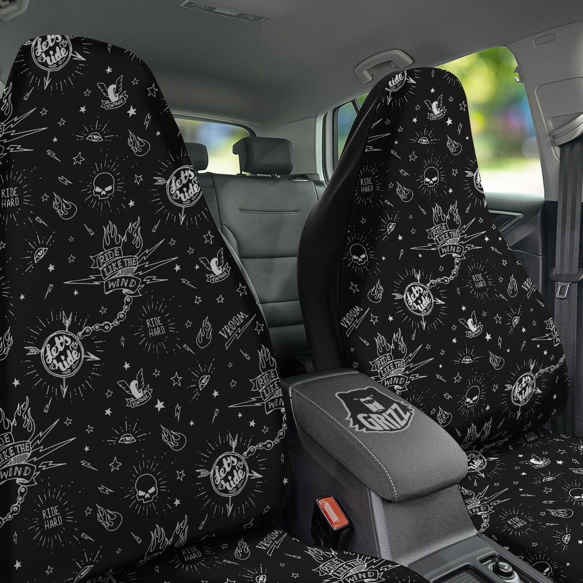 Quote Motorcycle Print Pattern Car Seat Covers-grizzshop