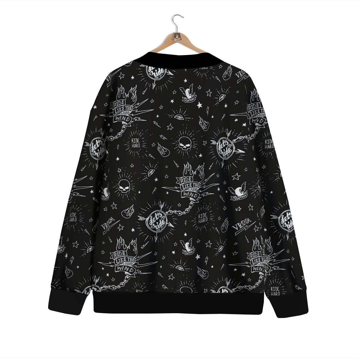 Quote Motorcycle Print Pattern Cardigan-grizzshop
