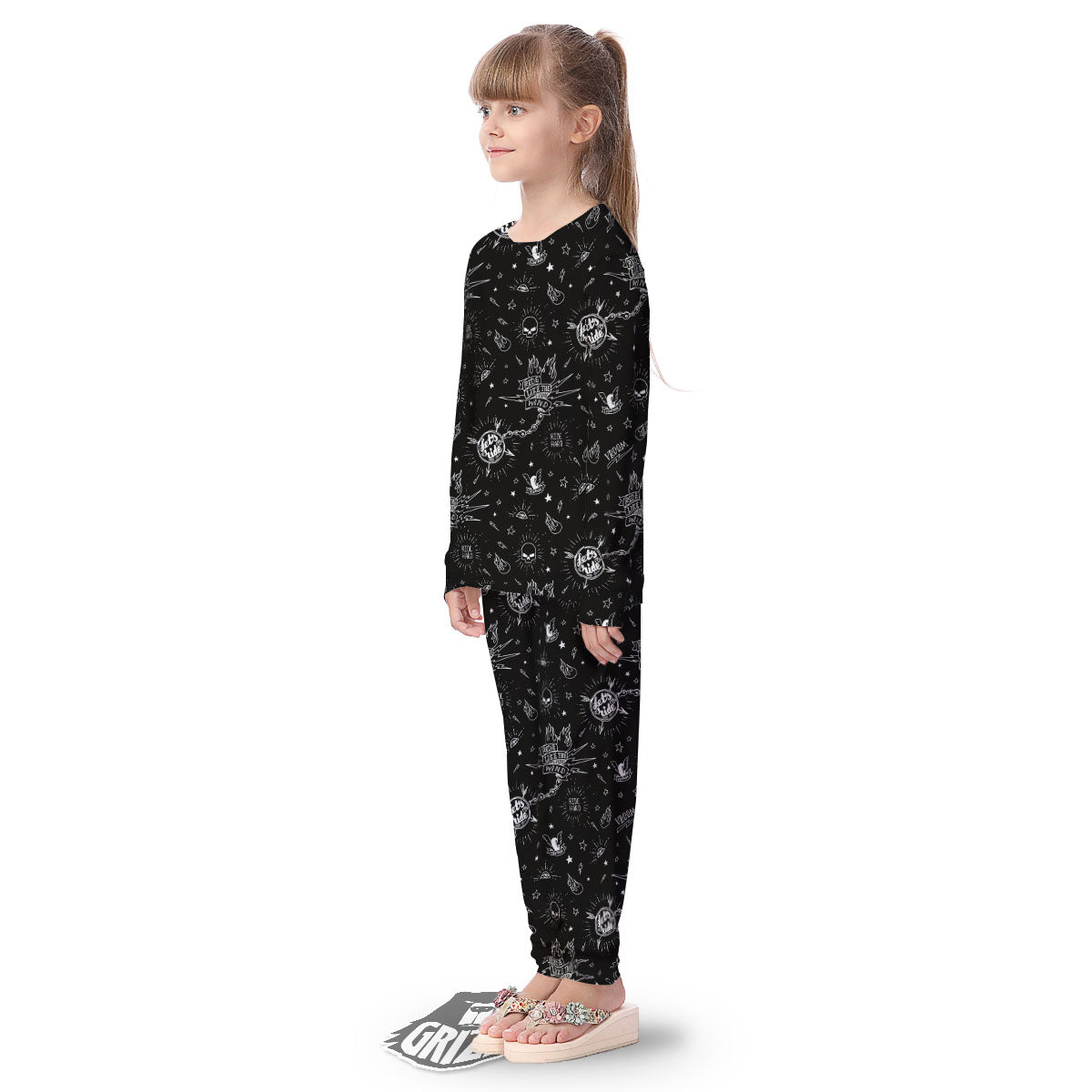 Quote Motorcycle Print Pattern Kid's Pajamas-grizzshop