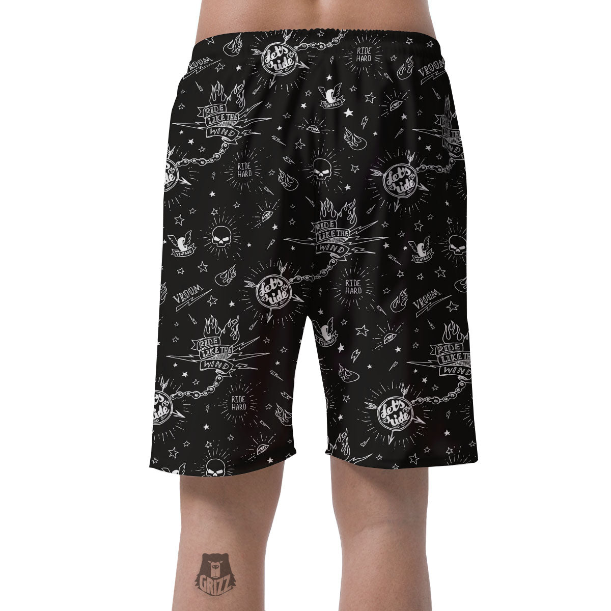 Quote Motorcycle Print Pattern Men's Shorts-grizzshop